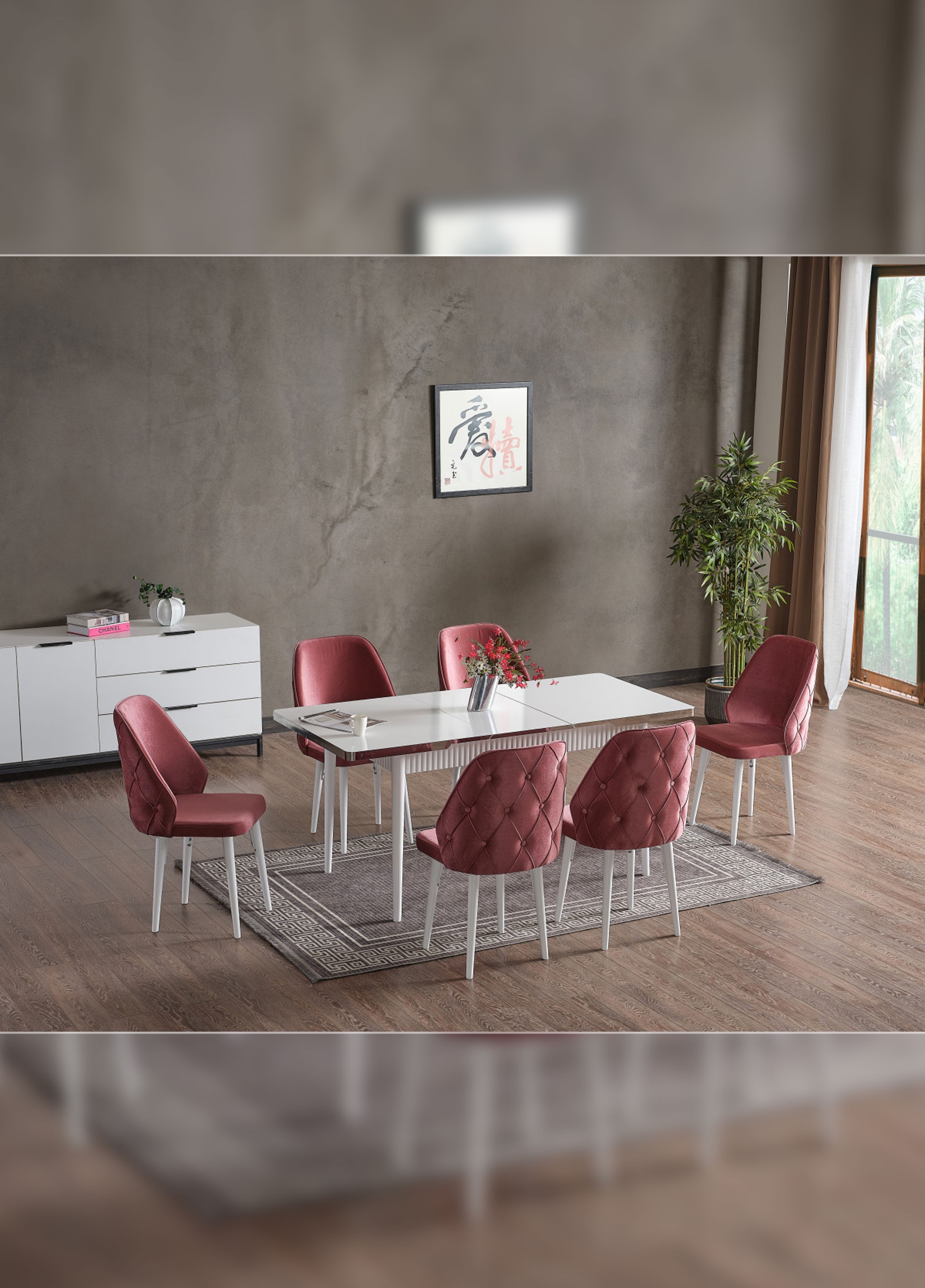 Olesivo Venüs Openable 6 Persons Luxury Kitchen ve Dinner Table Set