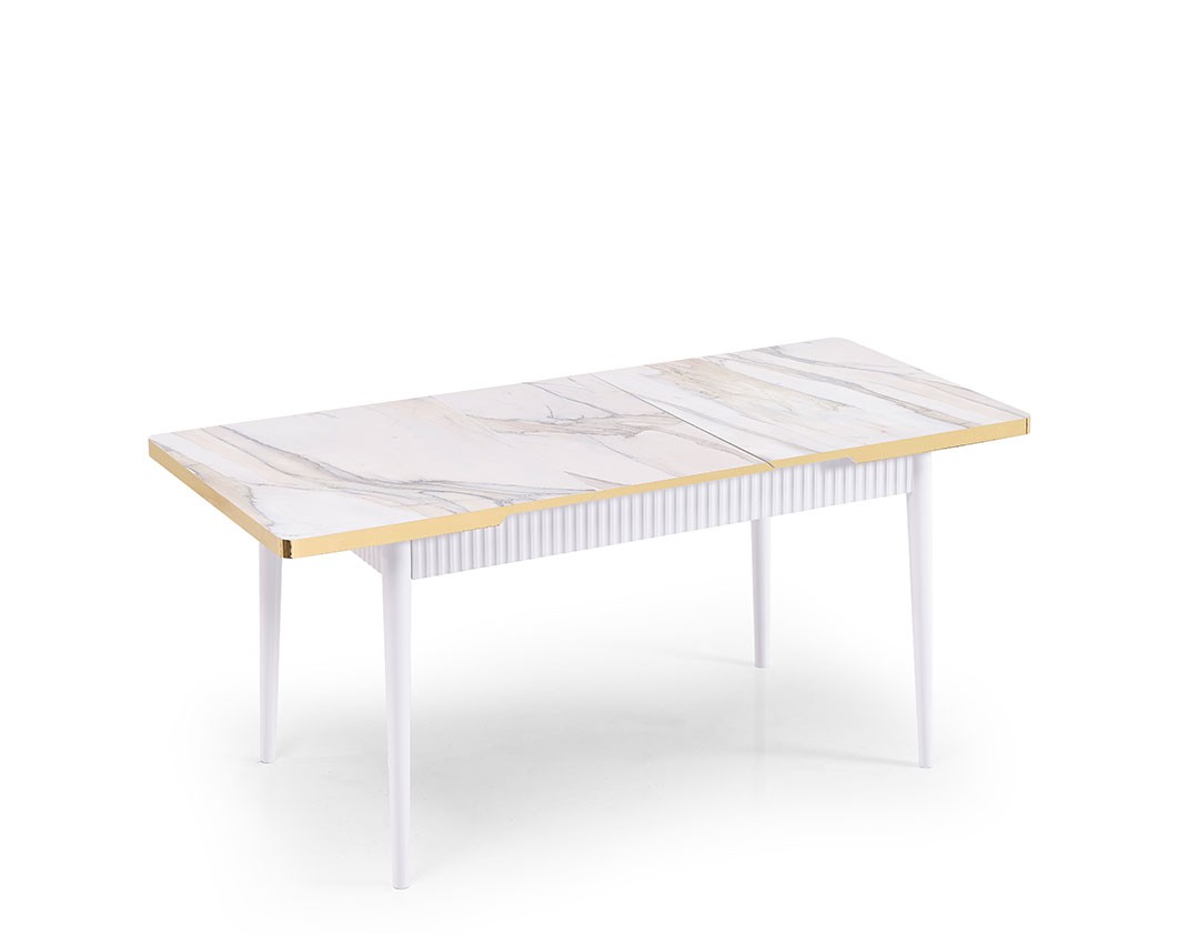 Olesivo Butterfly Openable  Kitchen ve Dinner Table - Patterned White