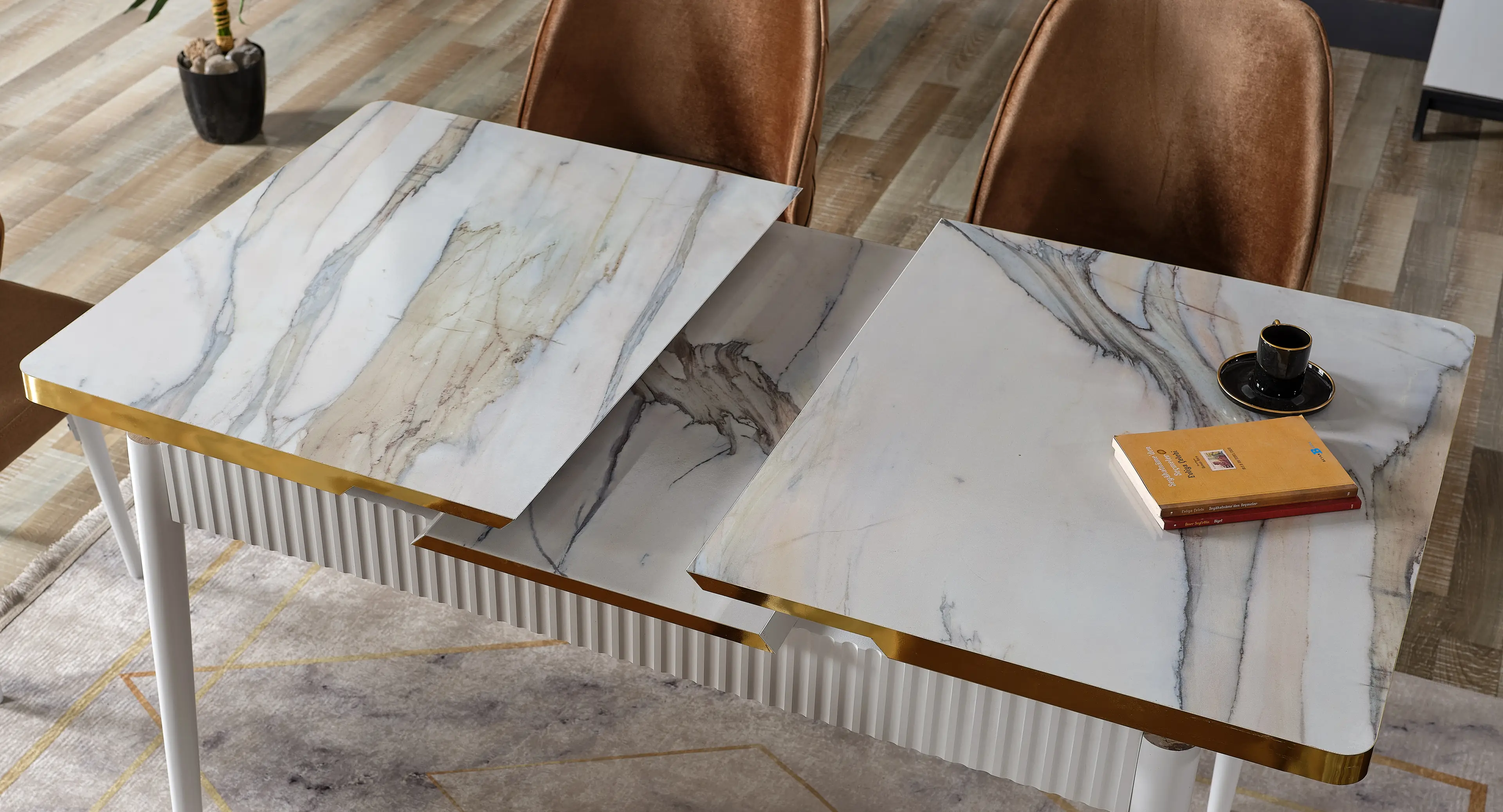 Anka Openable 6 Persons Luxury Kitchen Table Set Dinner Table Set