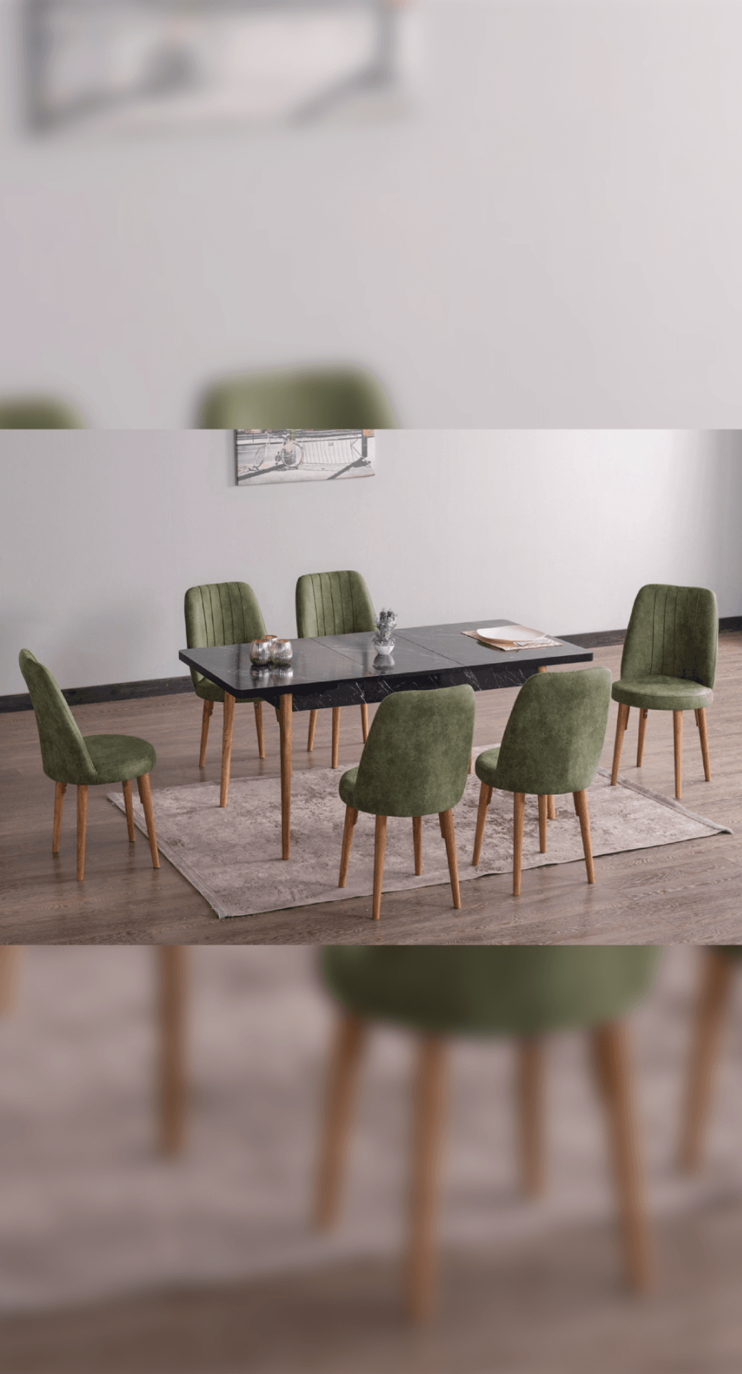 Olesivo Luna Açılır 6 Kişilik Oval Gold Mutfak ve Salon Masası Takımı