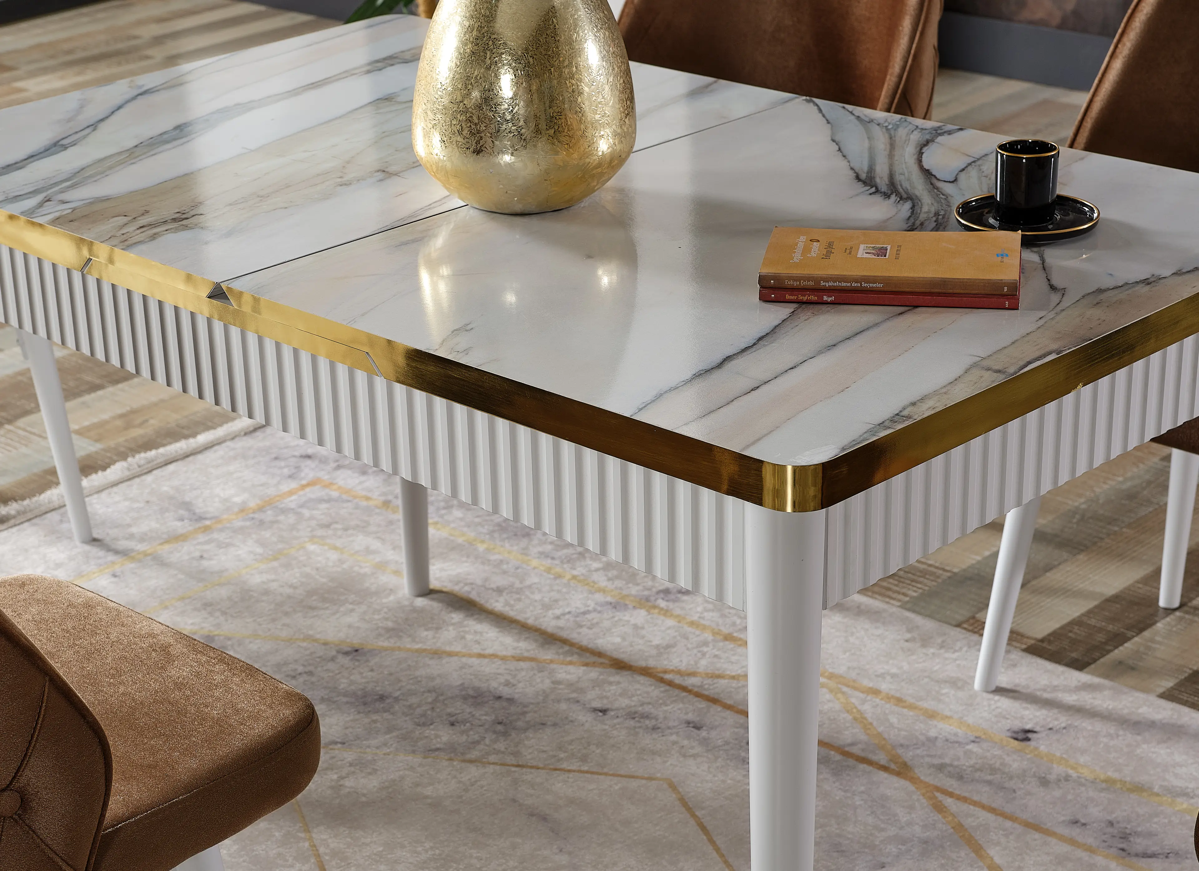 Anka Openable 6 Persons Luxury Kitchen Table Set Dinner Table Set