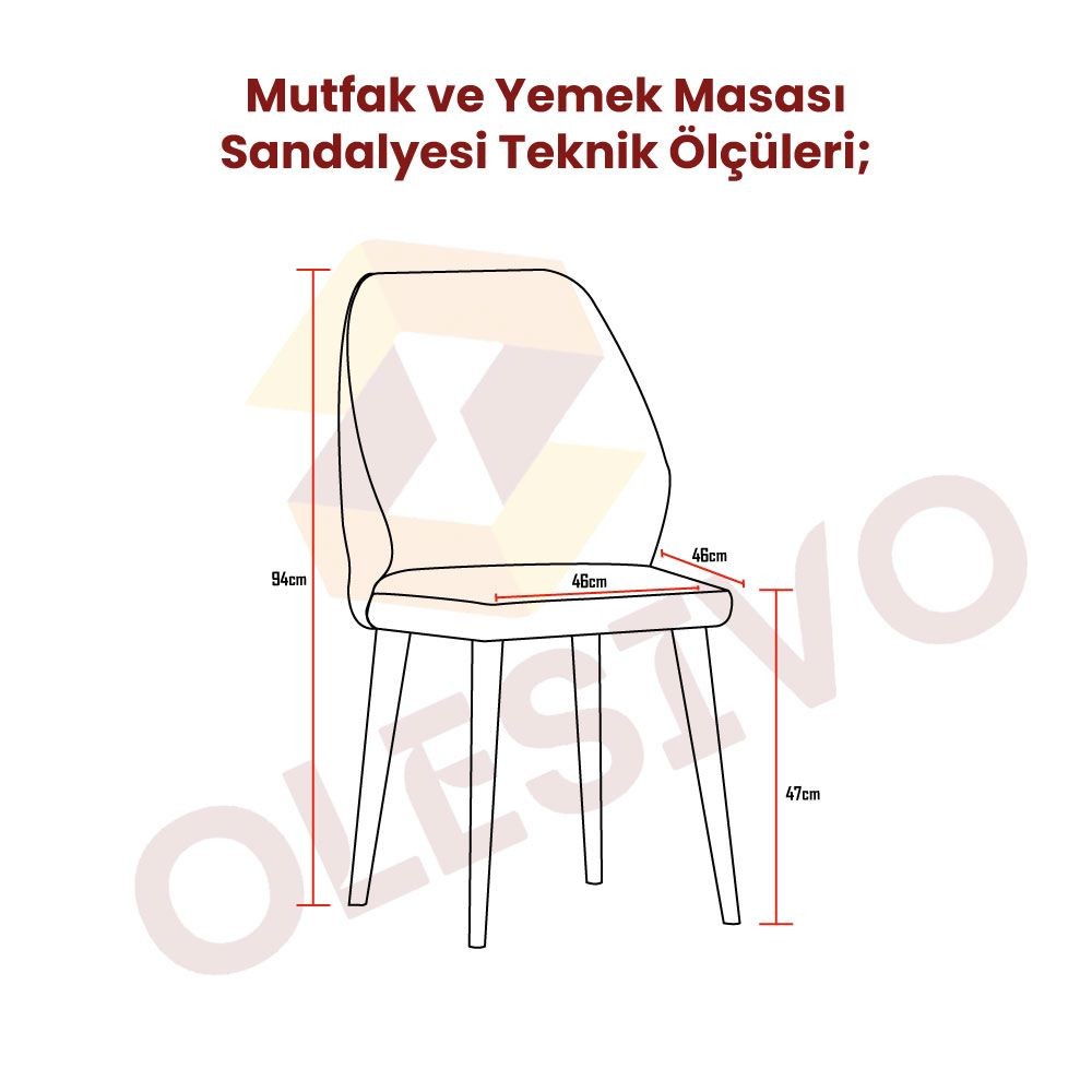 Olesivo Sahra Sabit 4 Kişilik Lexus Mutfak ve Salon Masası Takımı