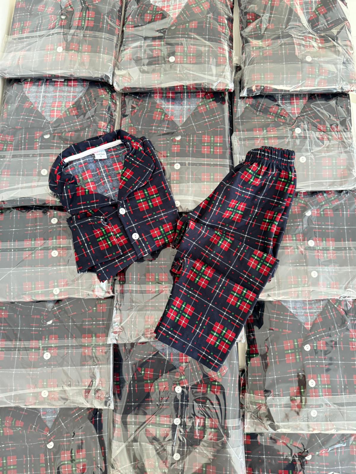 LACİVERT EKOSE ANNE-BABA PİJAMA