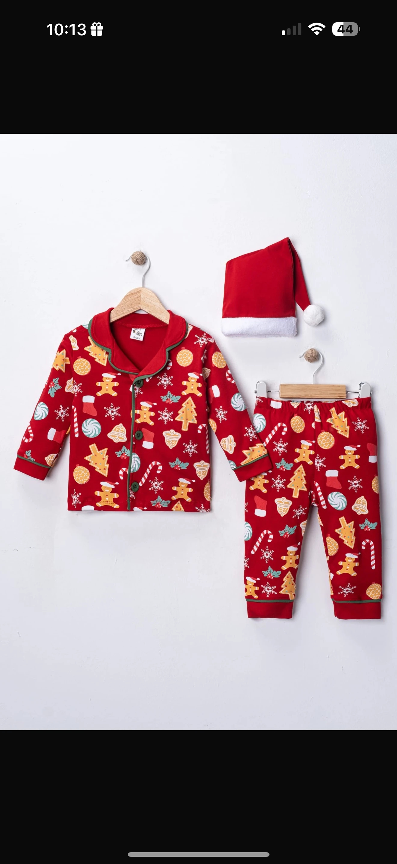 ŞAPKALI PİJAMA TAKIMI KURABİYELİ