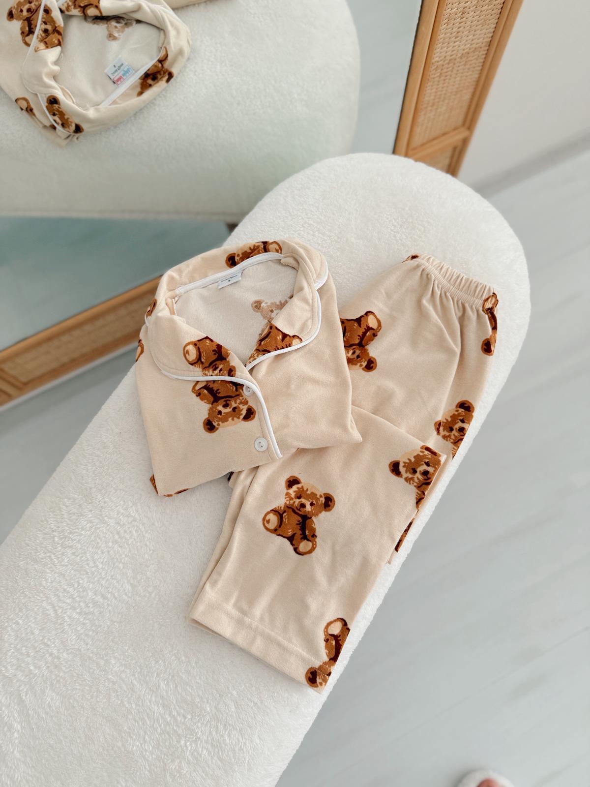 AYICIKLI ÇOCUK PİJAMA  - Krem