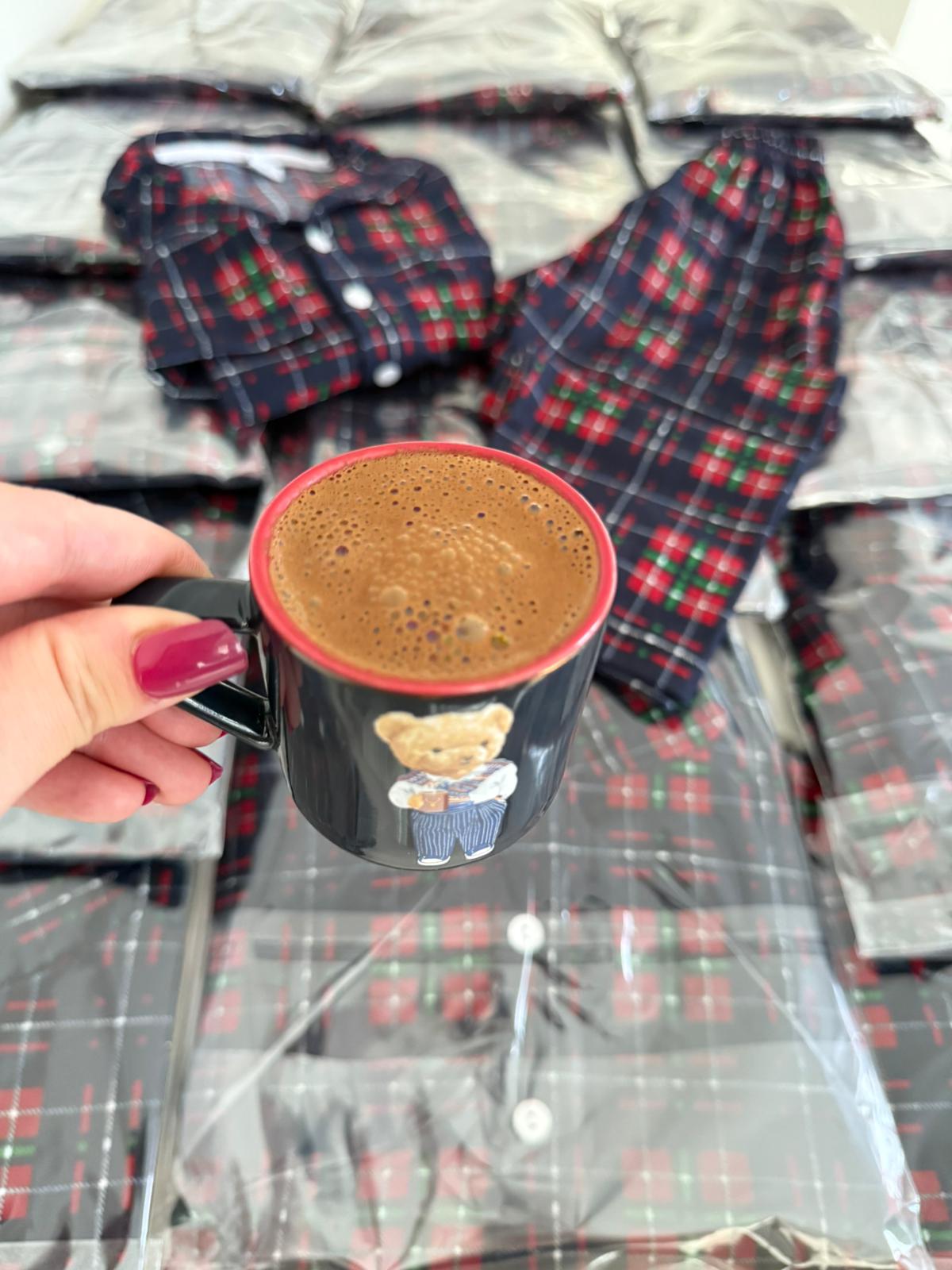 LACİVERT EKOSE ANNE-BABA PİJAMA