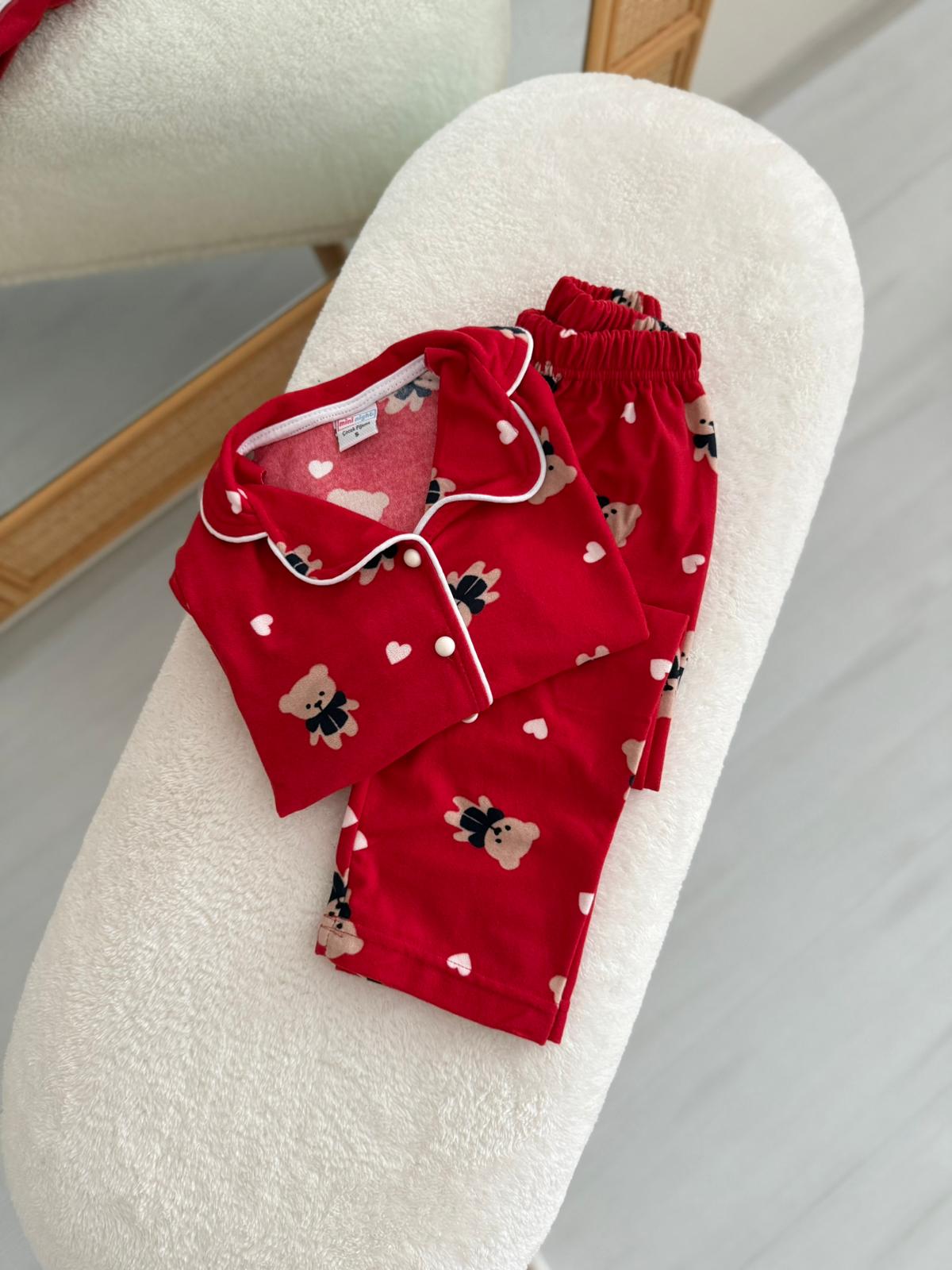 AYICIK ANNE PİJAMA - kırmızı