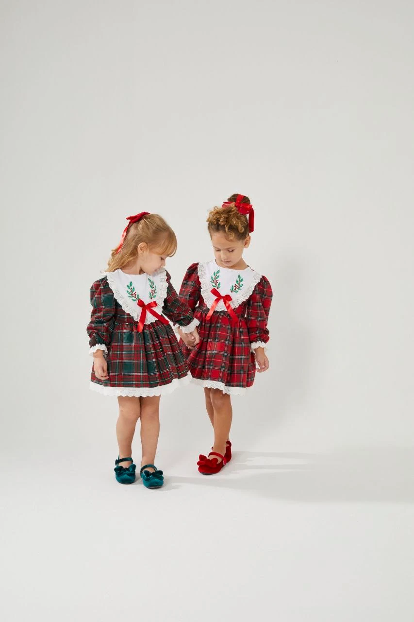 KIRMIZI EKOSE ELBİSE