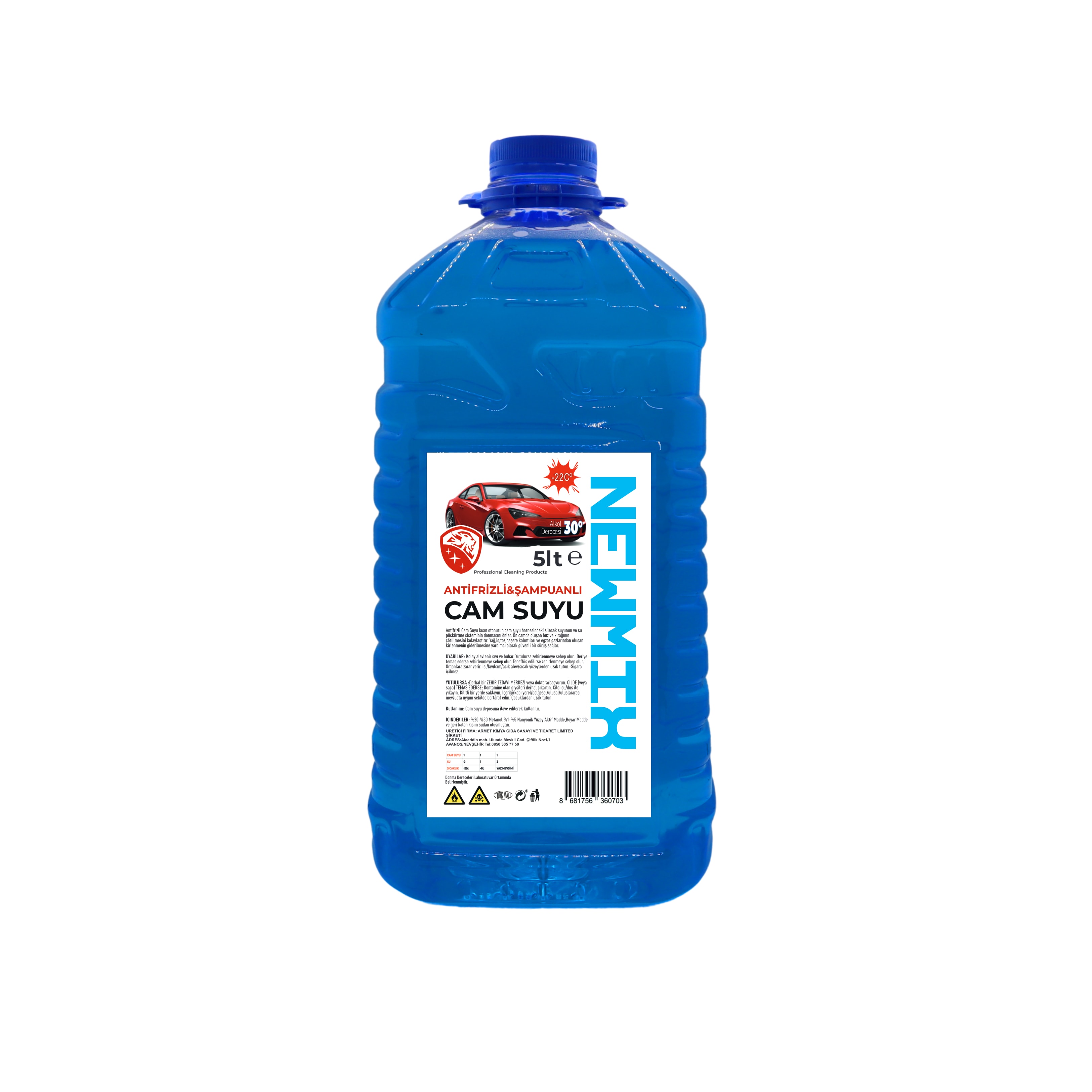 Newmix 5LT Antifirizli Cam Suyu -22°C