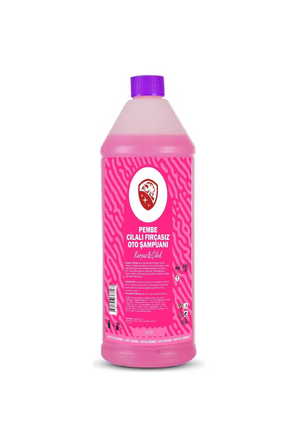 1 Lt Cilalı Fırçasız Pembe Renkli Karpuz&Çilek Oto Şampuanı