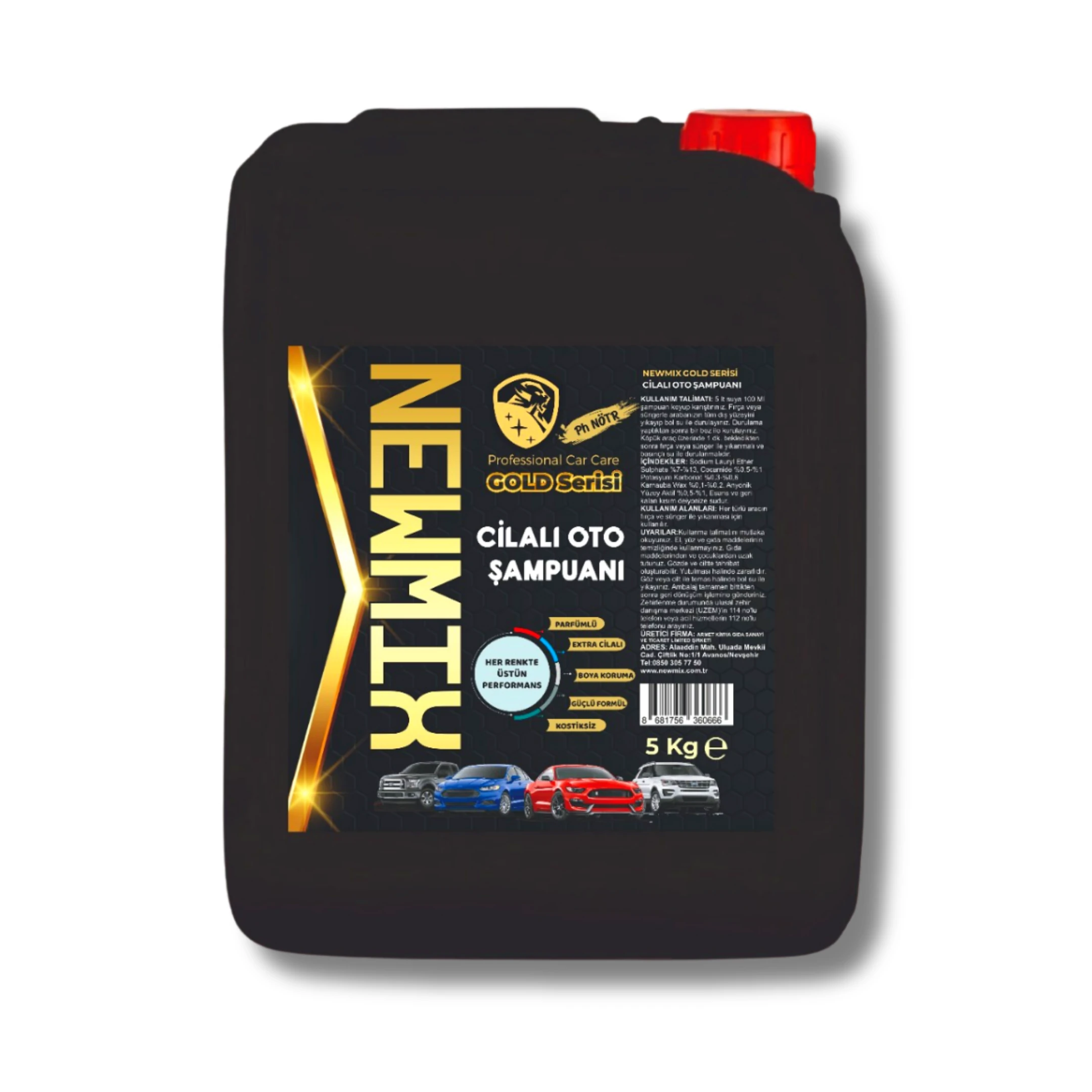 Newmix Gold Serisi Cilalı Oto Şampuanı 5 Kg