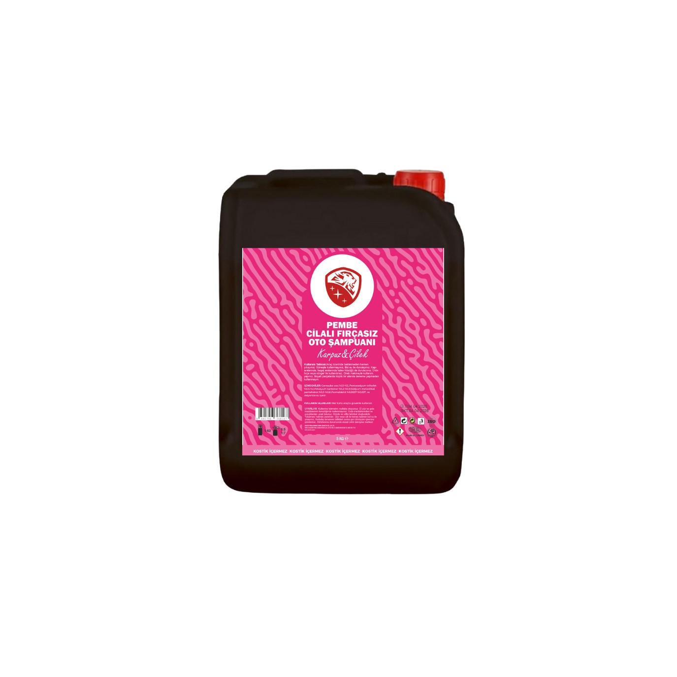 5 Lt Cilalı Fırçasız Pembe Renkli Karpuz&Çilek Oto Şampuanı