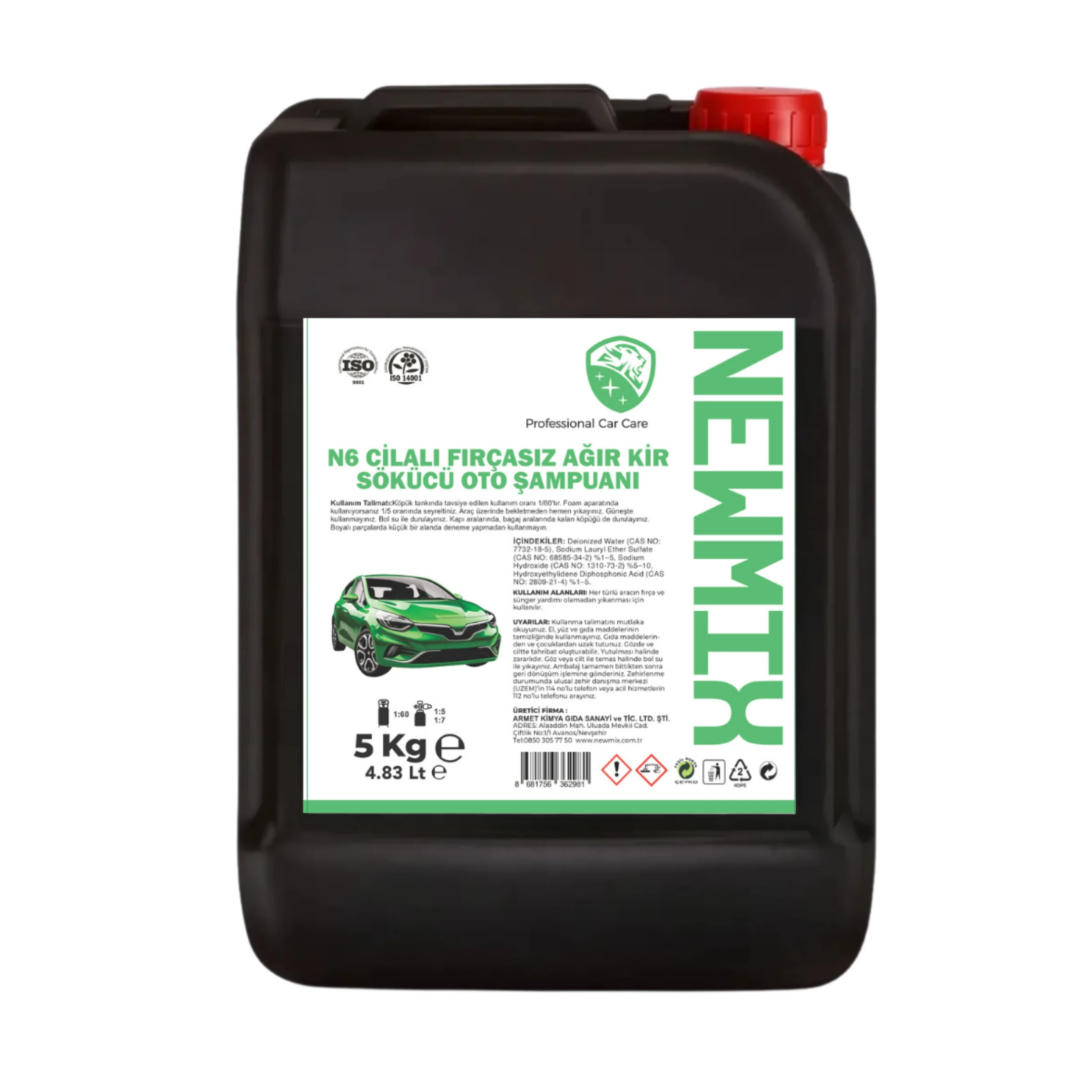 nakka❷ N6 Ağır Kir Fırçasız Oto Yıkama Şampuanı 5 Kg