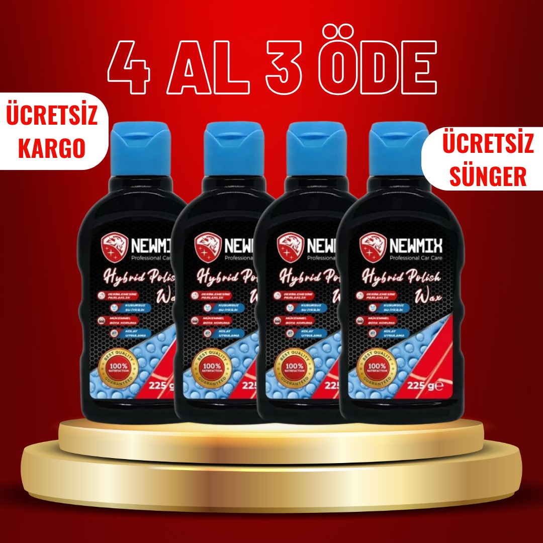 4 Al 3 Öde Newmix Hybrid Polish Wax 225gr+Uygulama Süngeri