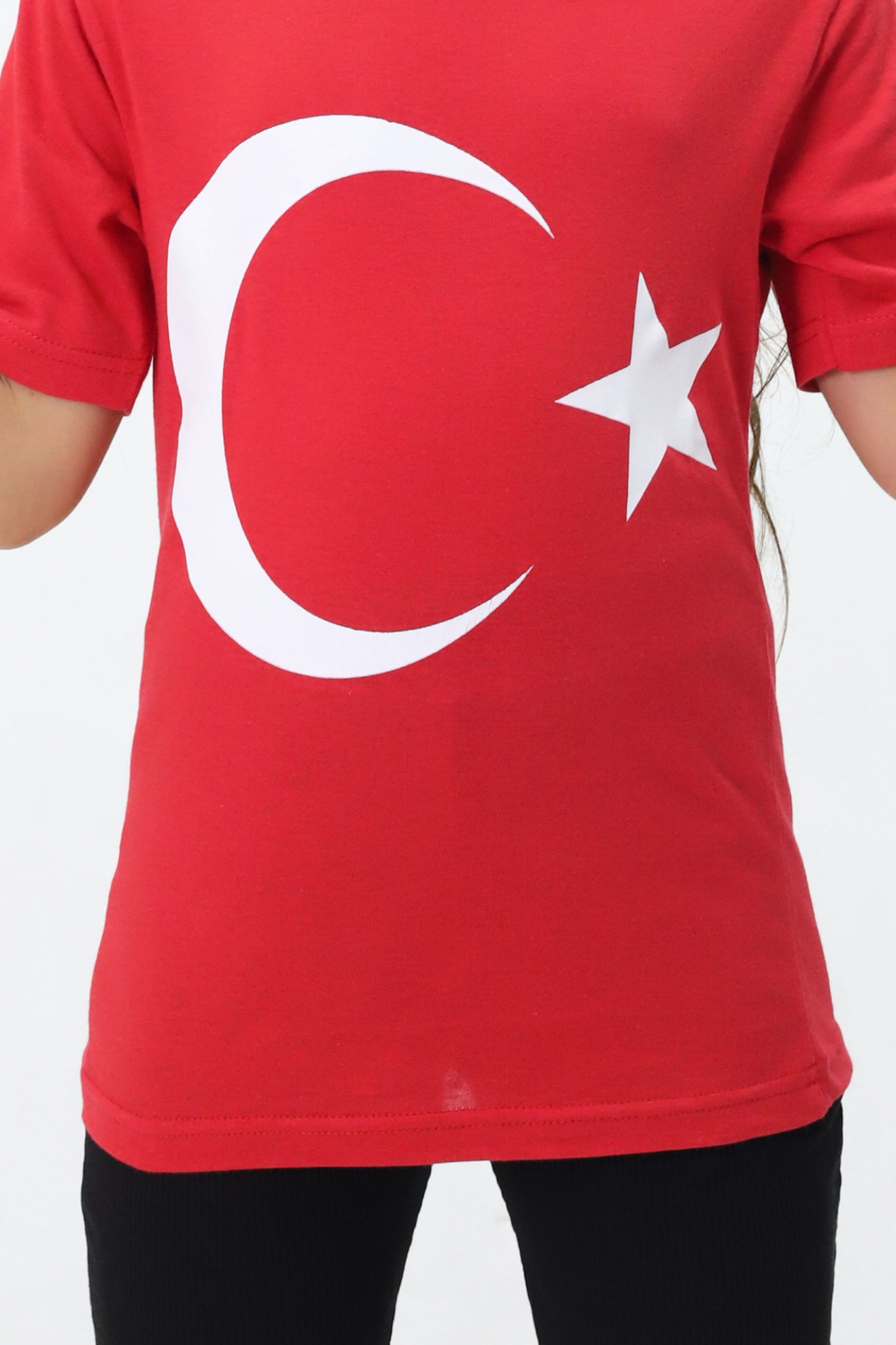 Kız Çocuk Regular Fit Türk Bayrağı Tişört