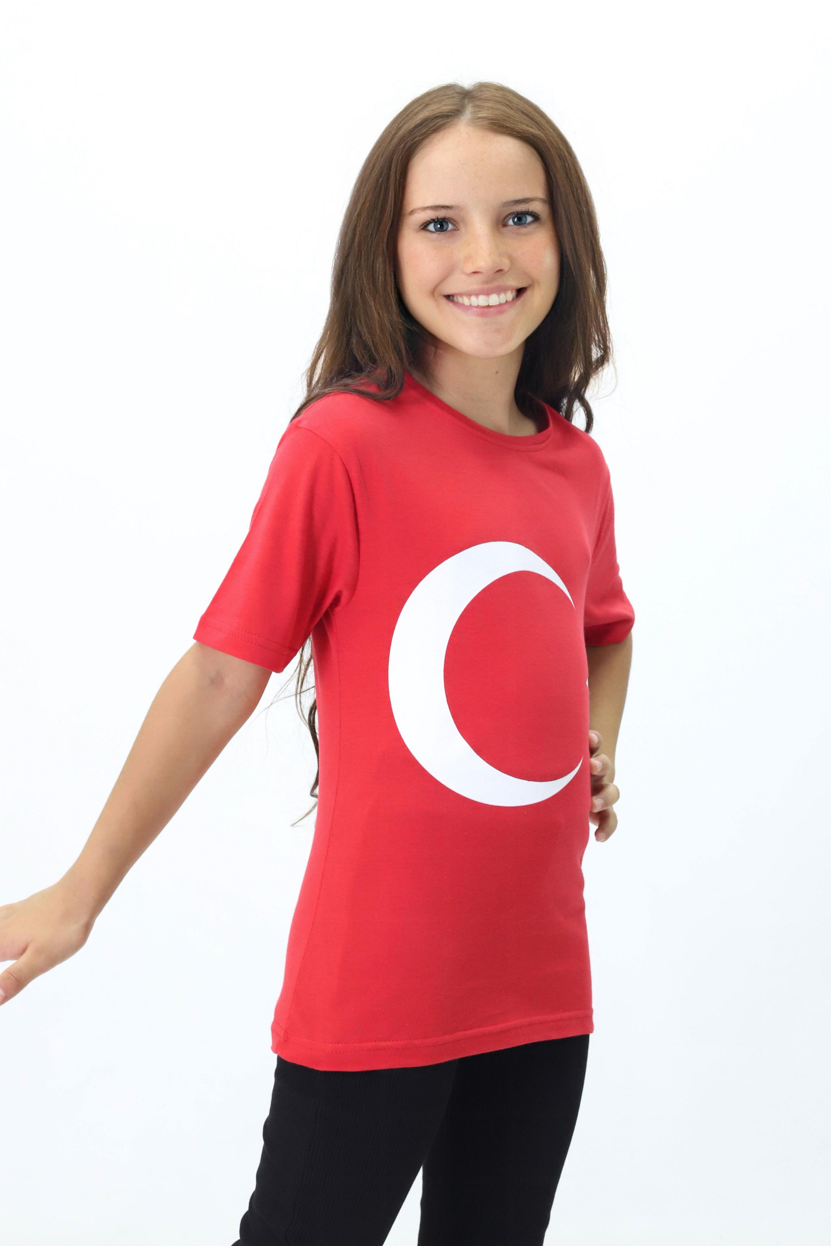 Kız Çocuk Regular Fit Türk Bayrağı Tişört