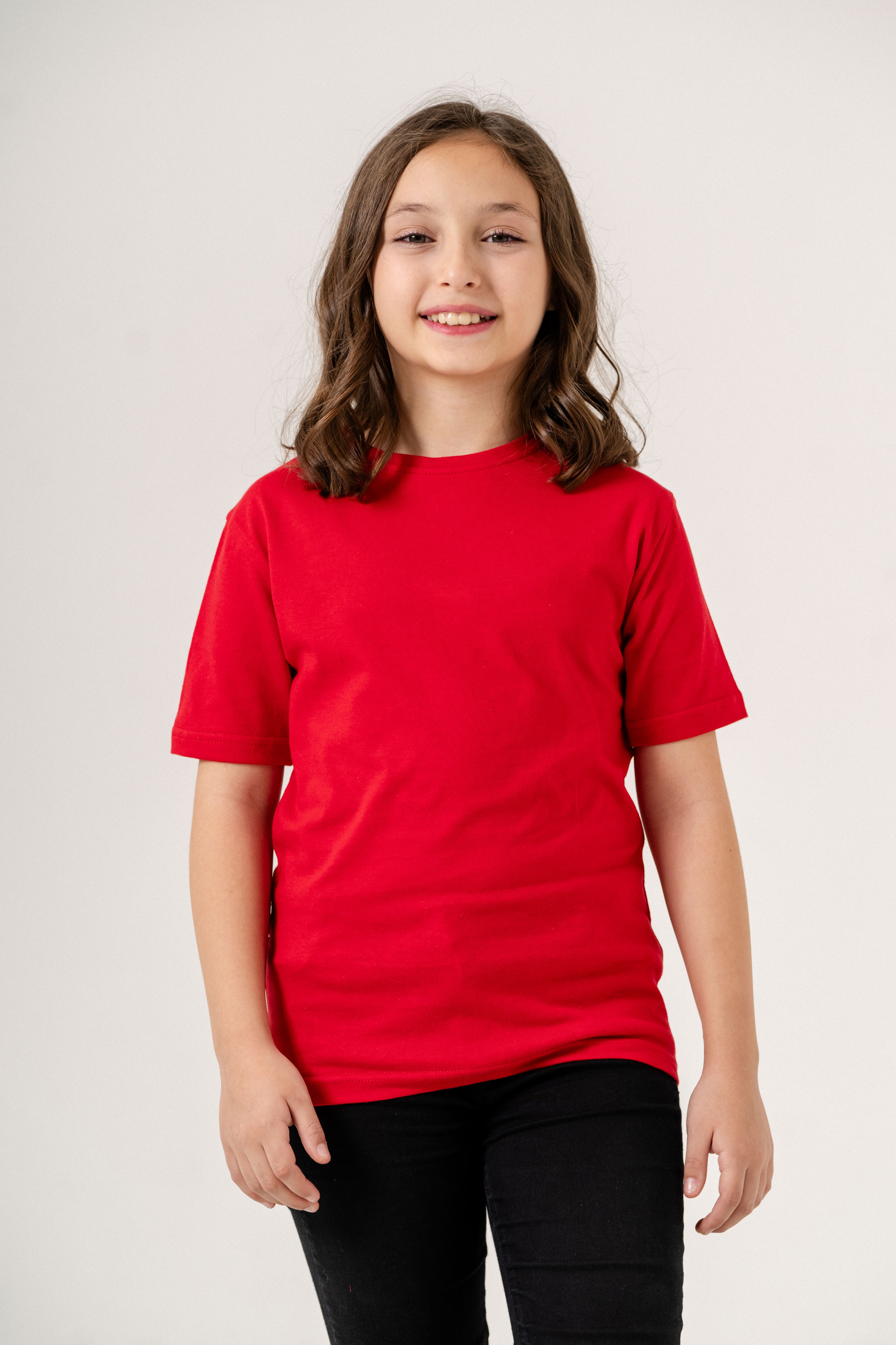 Kız Çocuk Regular Fit Kısa Kollu Tişört - Kırmızı