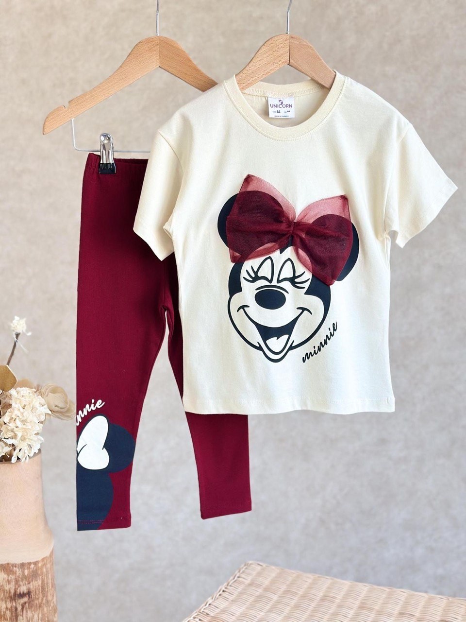 Kız Çocuk Mickey Desenli Taytlı T-shirtlü 2li Takım