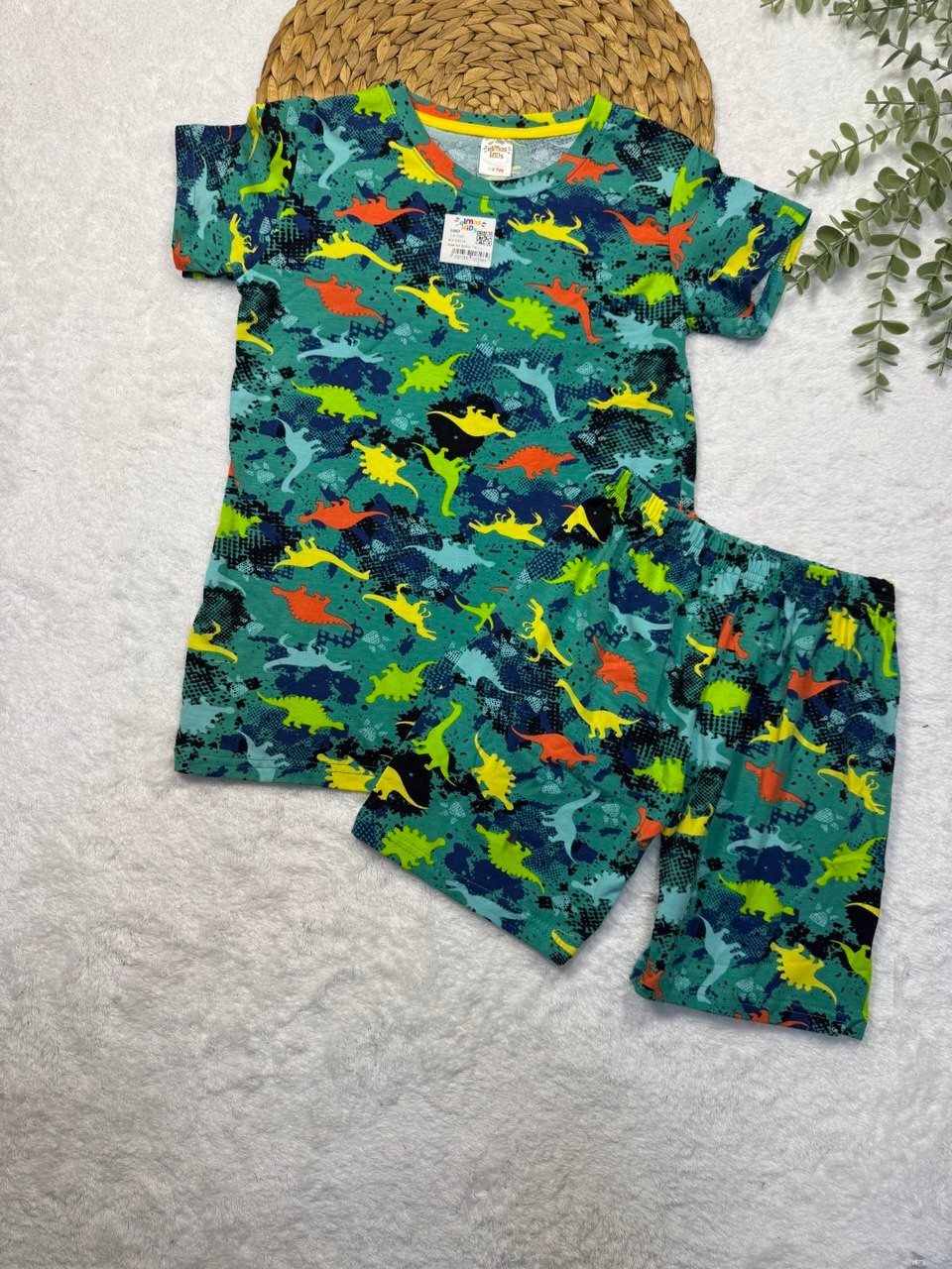 Erkek Çocuk Dinazorlu %100 Pamuk Pijama Takımı