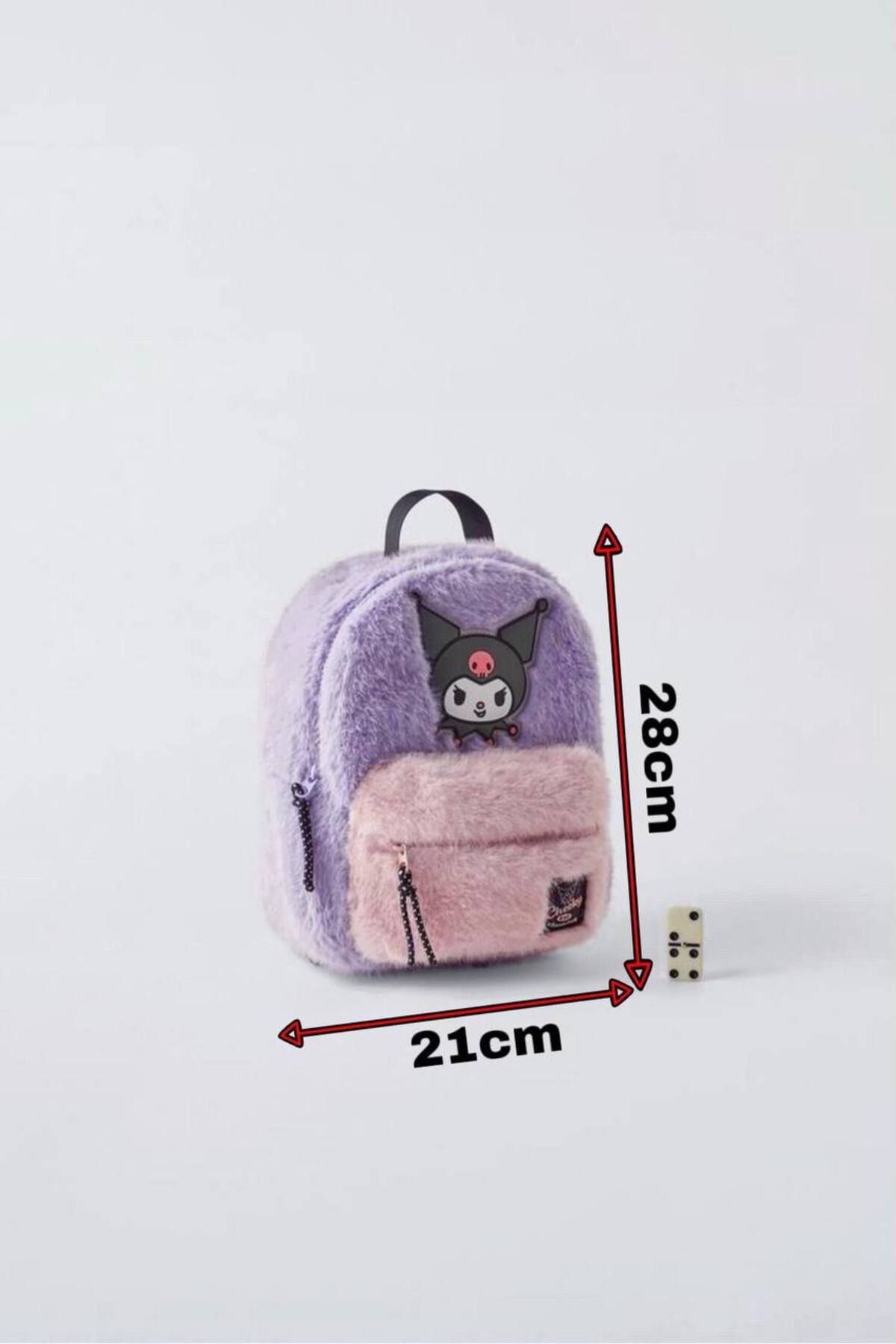 Kuromi Karakterli Peluş Kız Çocuk Çanta