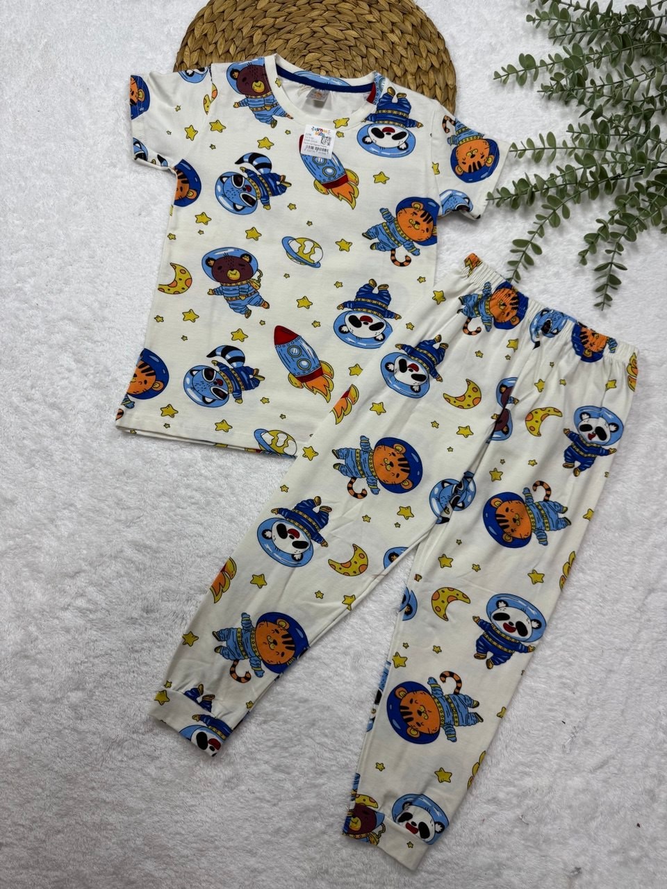 Erkek Çocuk Gezegen Temalı %100 Pamuk Pijama Takımı