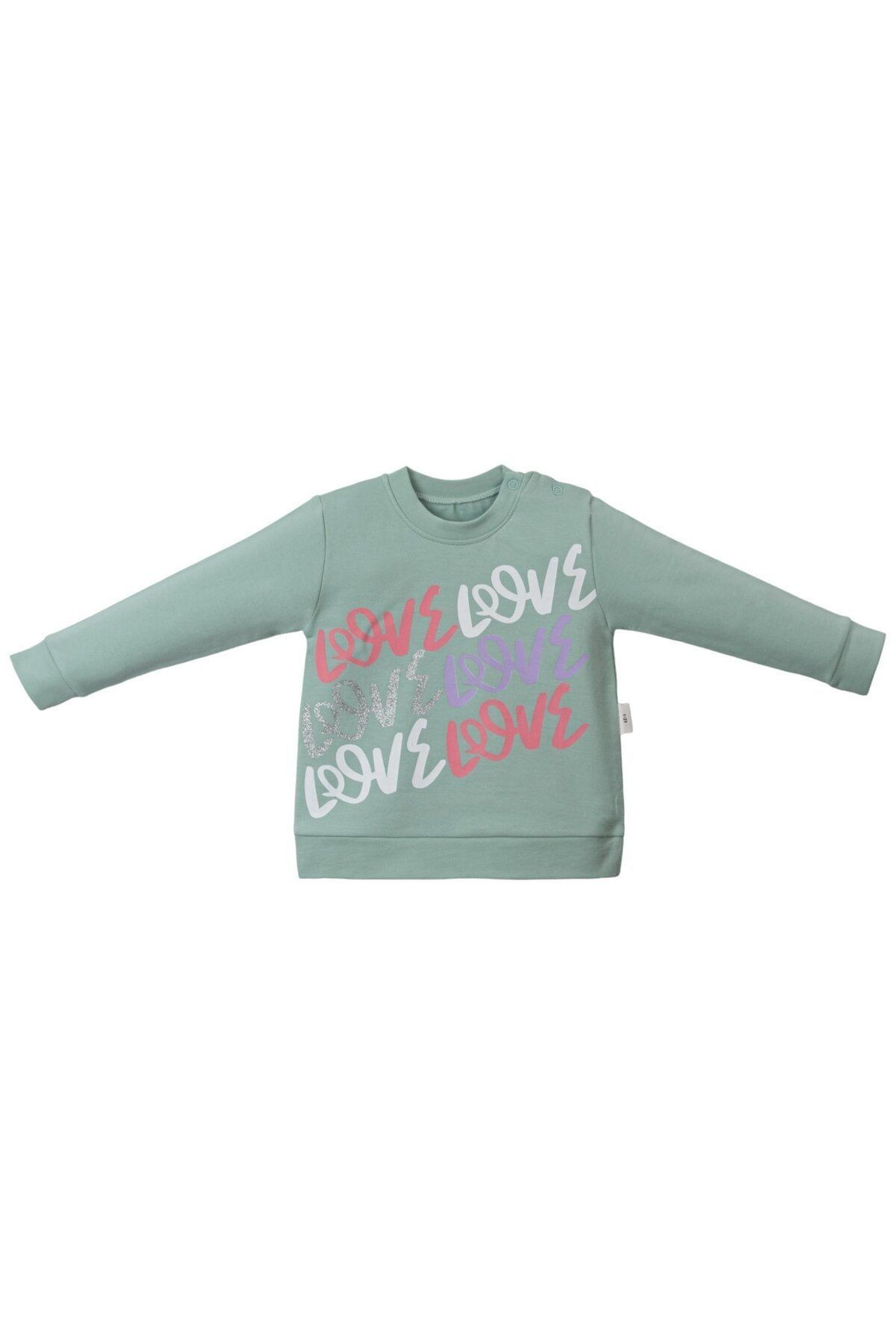 Love Baskılı Kız Çocuk Sweatshirt