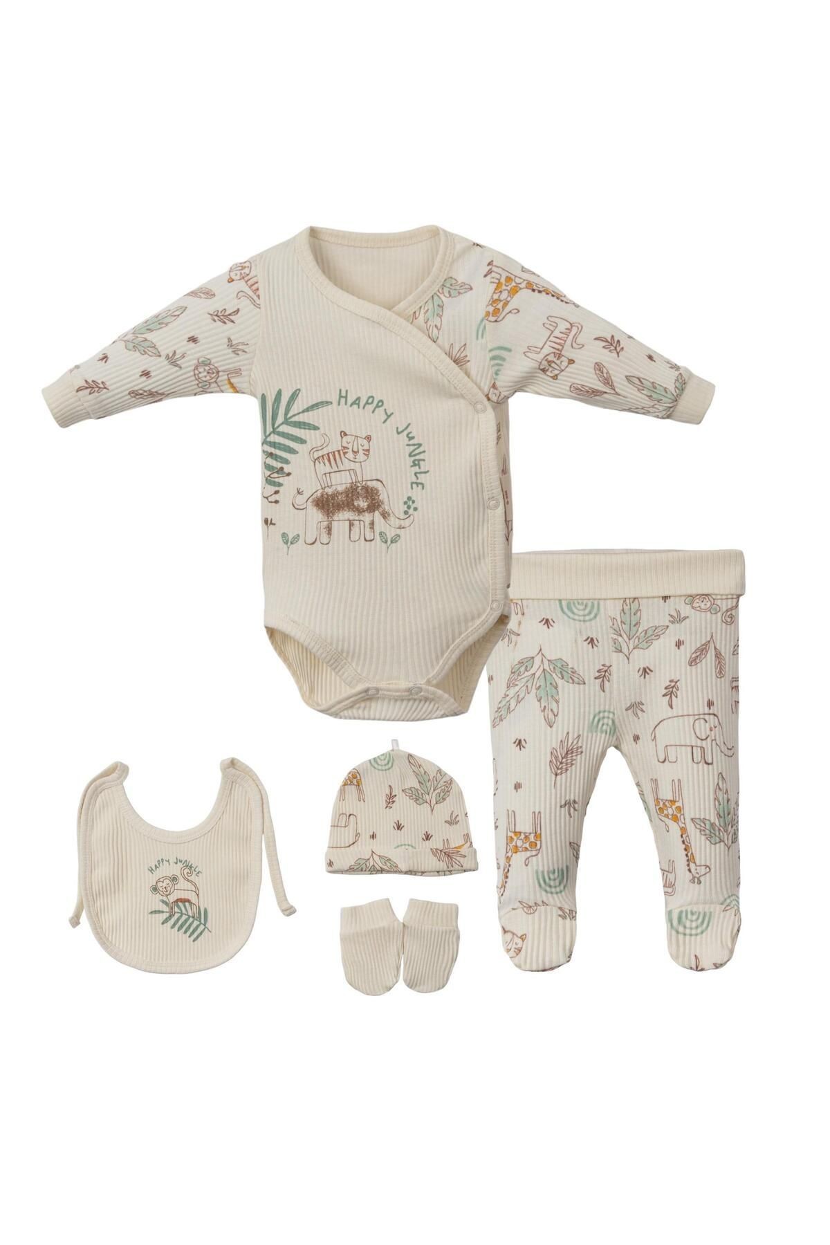 Unisex  Bebek Hastane Çıkışı 5li Set