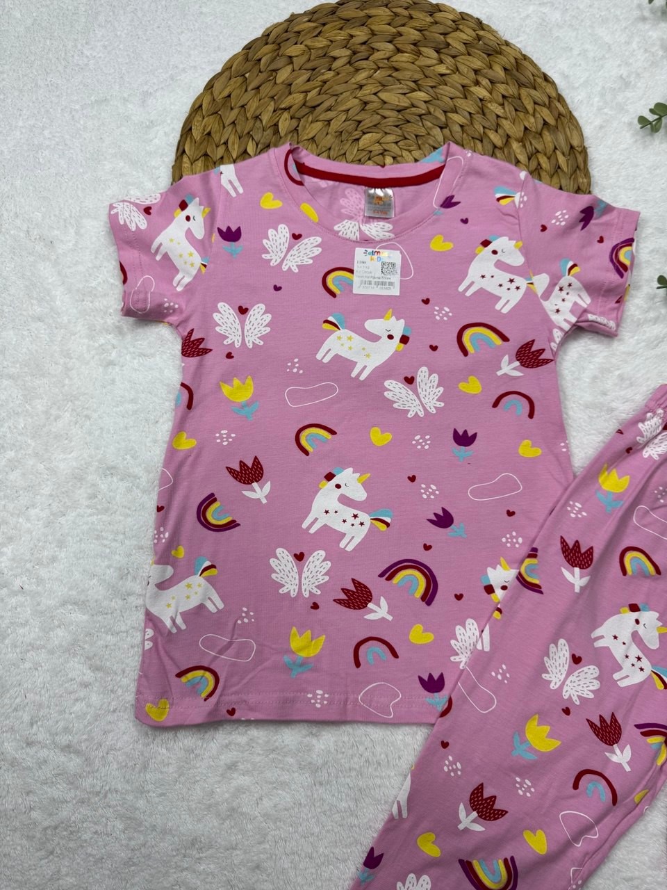Kız Çocuk Pembe Ponny Karakterli %100 Pamuk Pijama Takımı