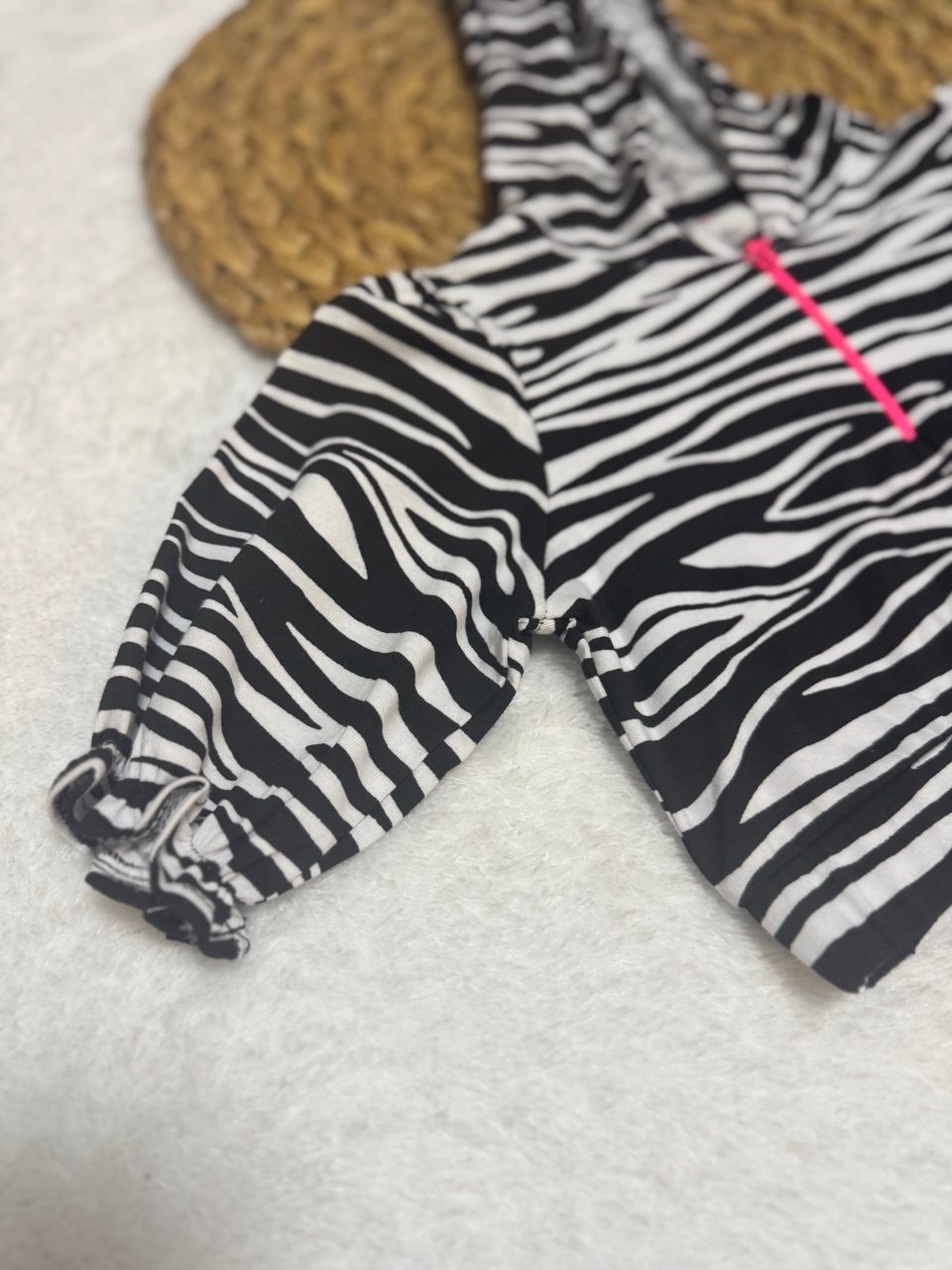 Kız Çocuk Zebra Desenli Dirsek Kol Spor Takım