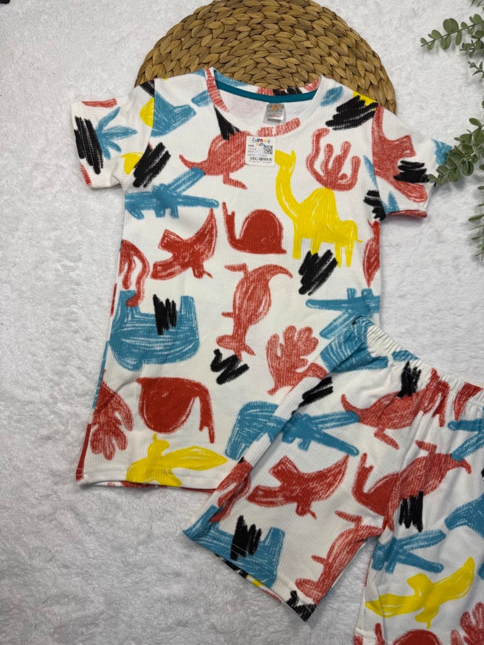 Erkek Çocuk Dinazorlu %100 Pamuk Pijama Takımı