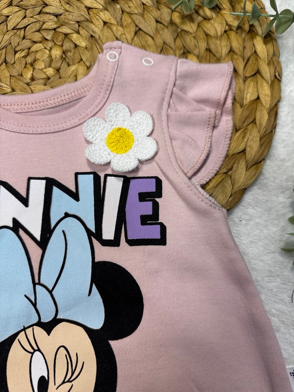 Kız Bebek Mickey Mouse Baskılı Tulum