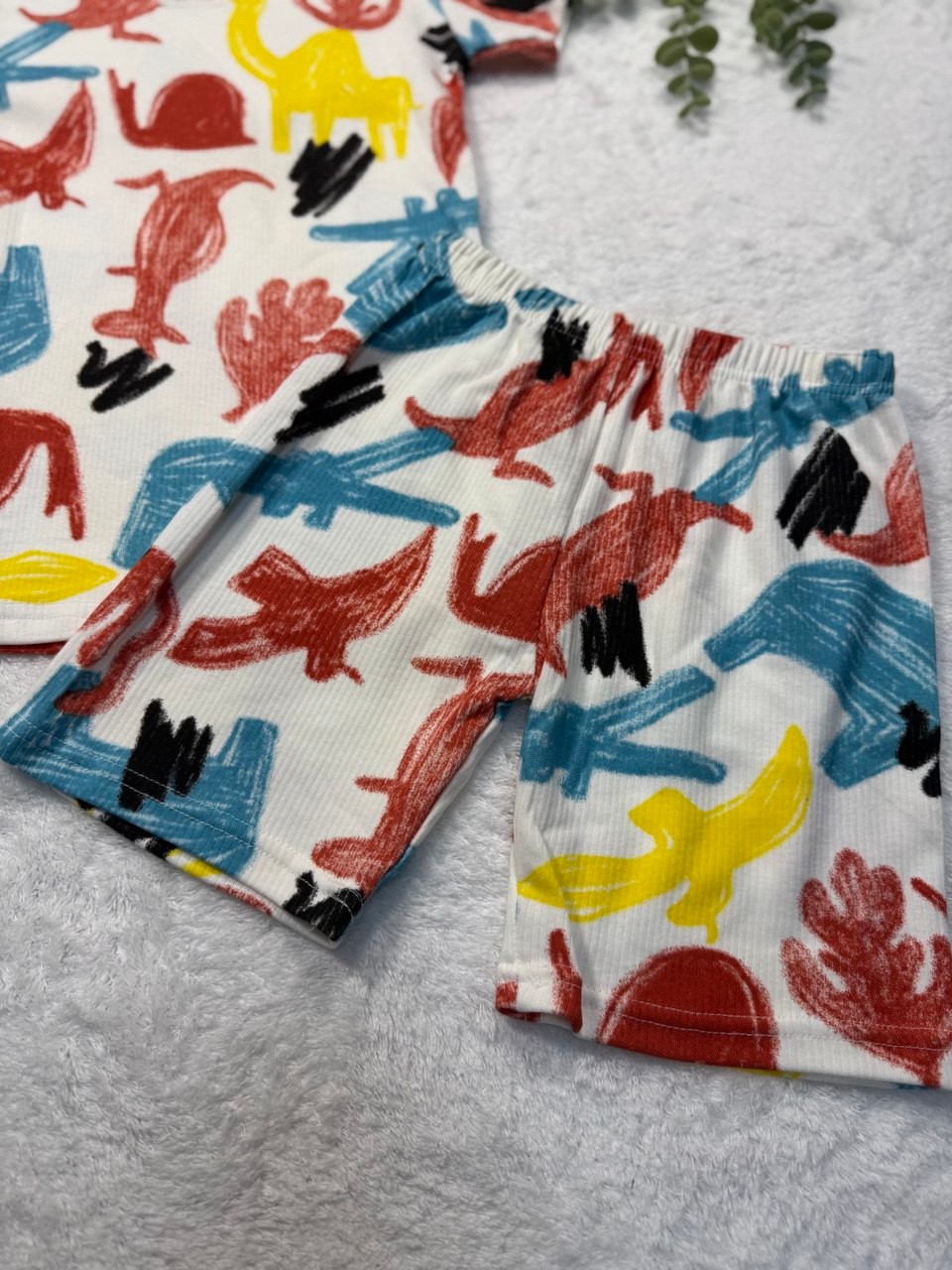Erkek Çocuk Dinazorlu %100 Pamuk Pijama Takımı