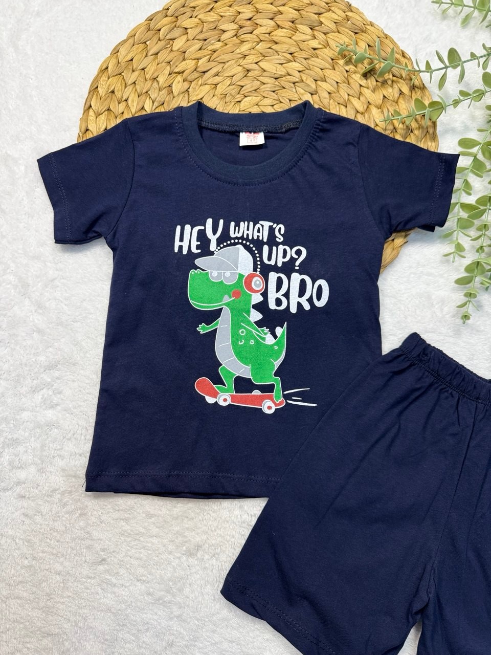 Erkek Bebek&Çocuk Dinazor Baskılı 2li Takım