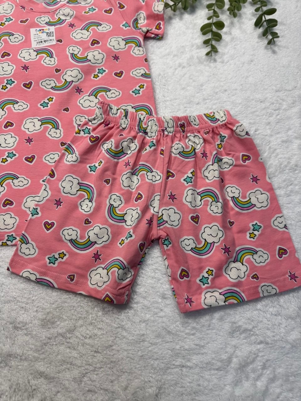 Kız Çocuk %100 Pamuk Şortlu Pijama Takımı