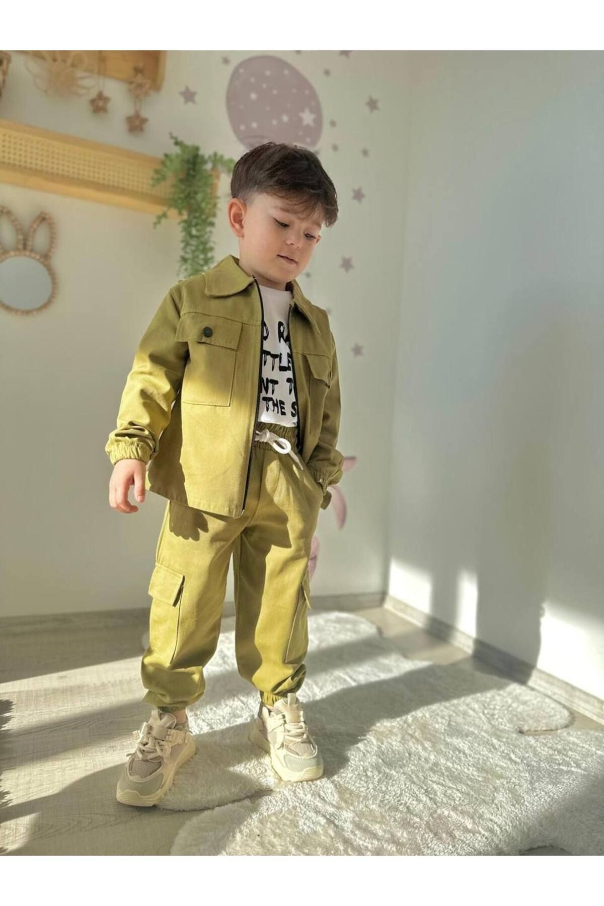 Erkek Çocuk Sweat, Ceket Ve Pantolonlu 3 lü Takım