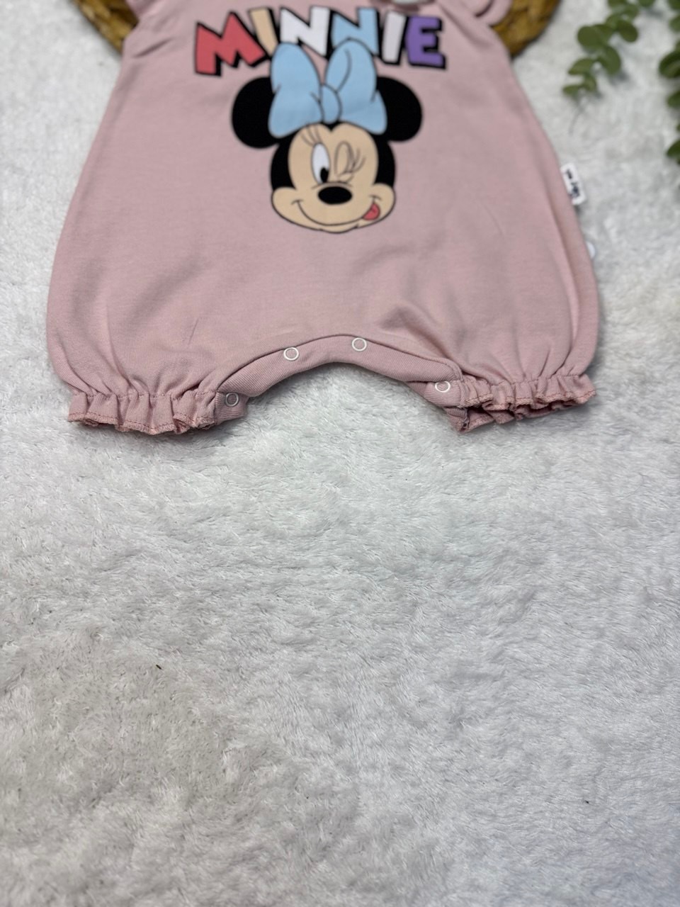 Kız Bebek Mickey Mouse Baskılı Tulum