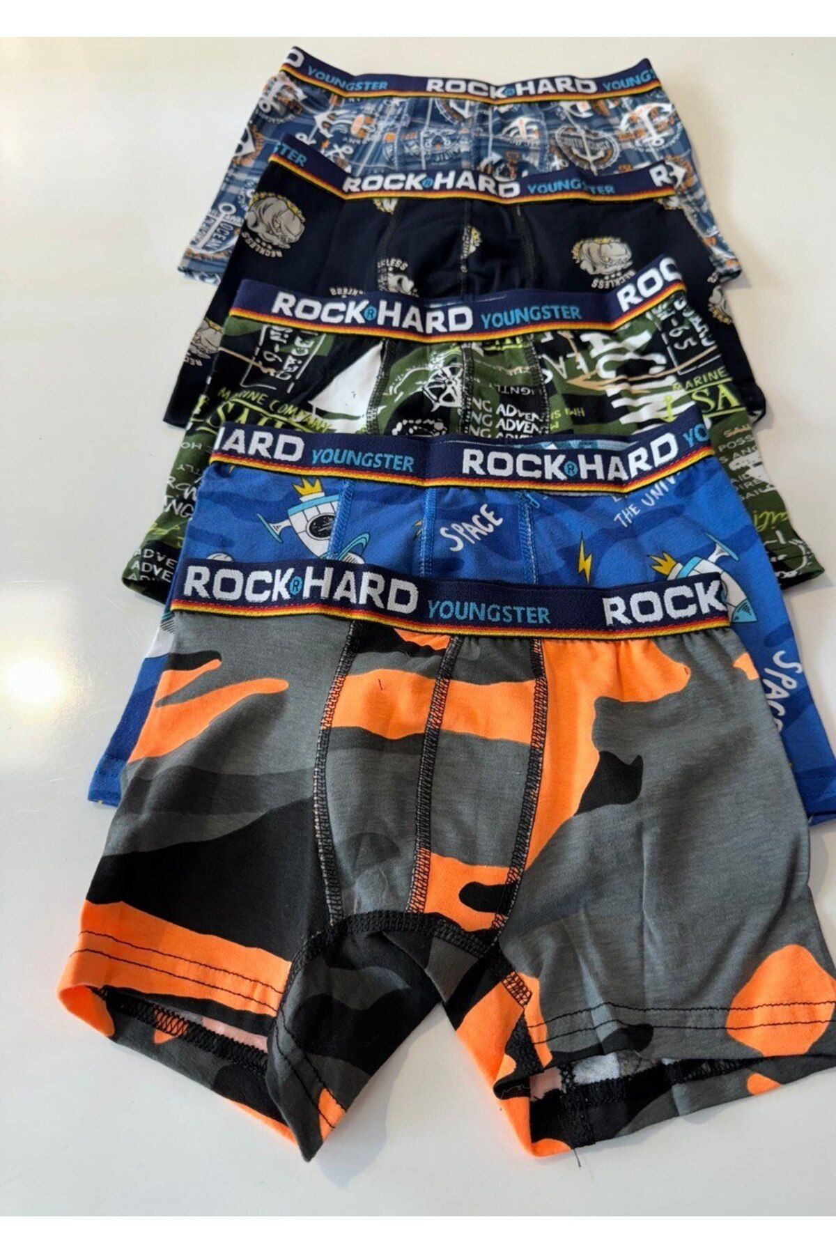 Rock Hard Erkek Cocuk Empirme Boxer 5 Adet