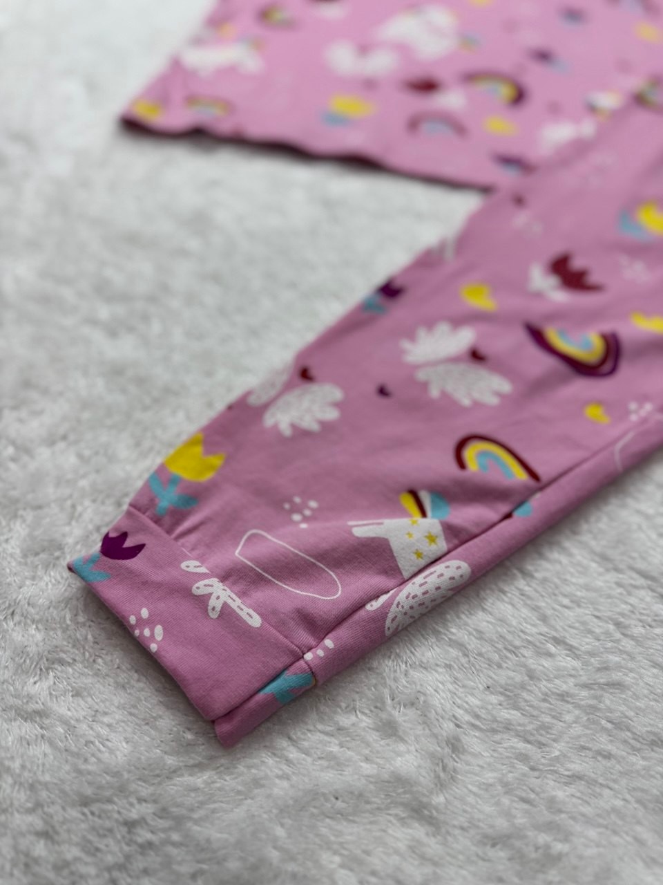 Kız Çocuk Pembe Ponny Karakterli %100 Pamuk Pijama Takımı