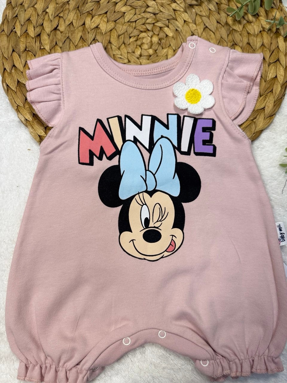 Kız Bebek Mickey Mouse Baskılı Tulum
