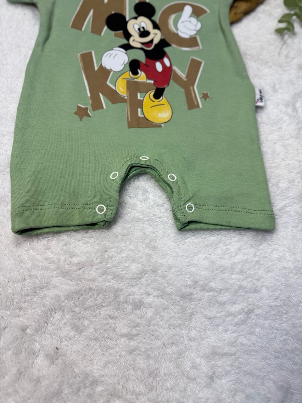 Erkek Bebek Mickey Mouse Baskılı Tulum