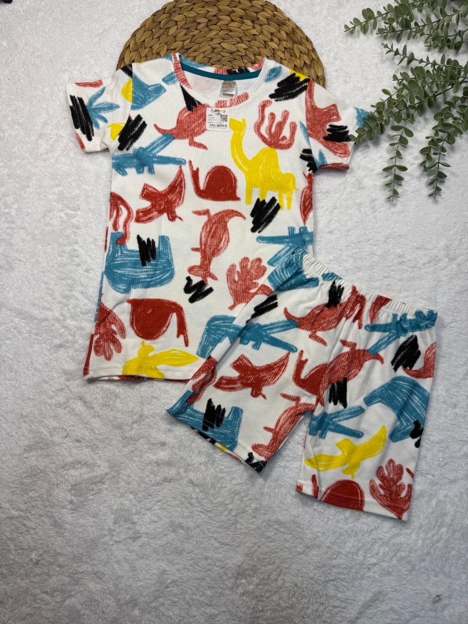 Erkek Çocuk Dinazorlu %100 Pamuk Pijama Takımı