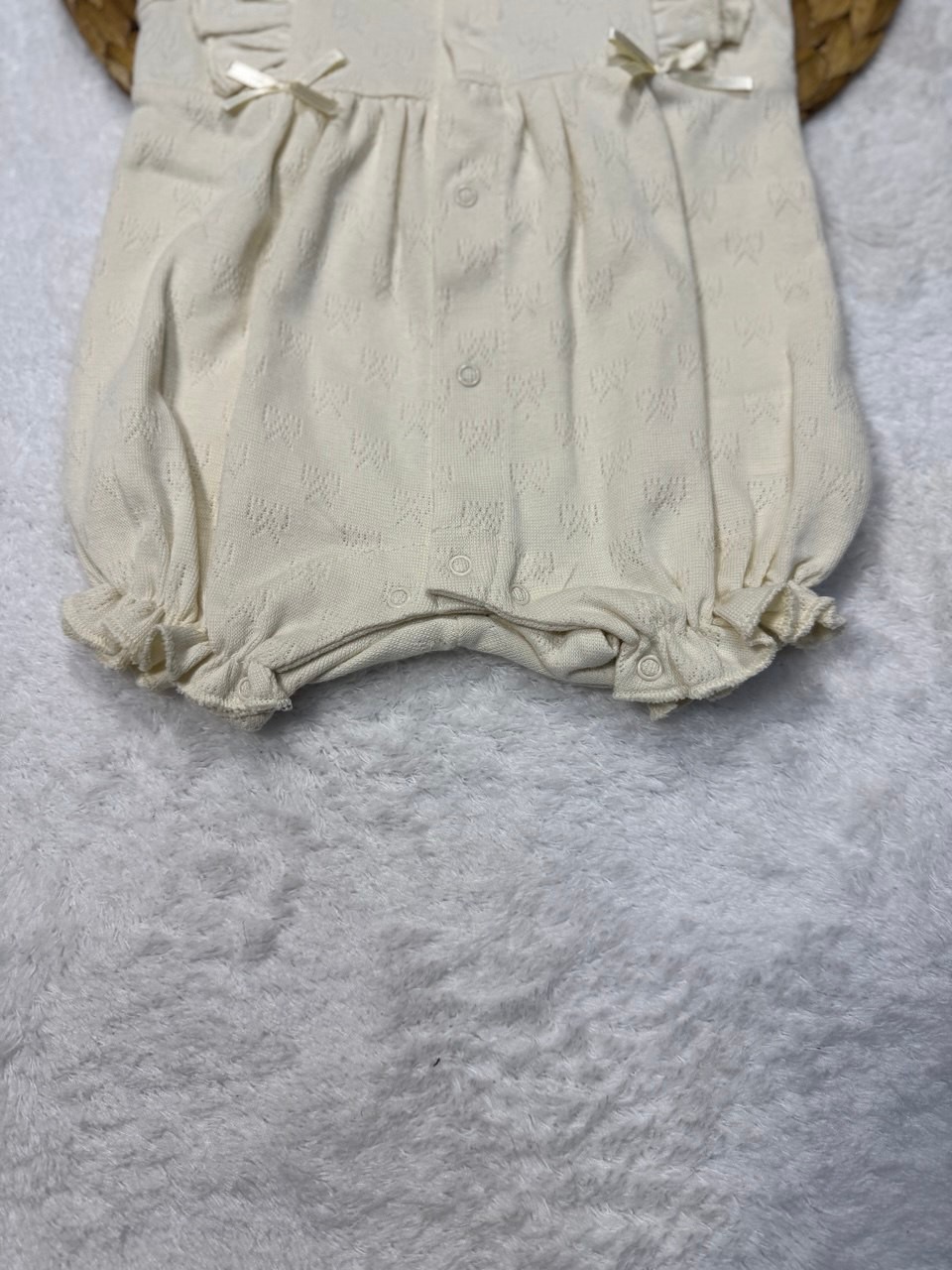 Kız Bebek Önden Çıtçıtlı Paçası Lastikli Tulum
