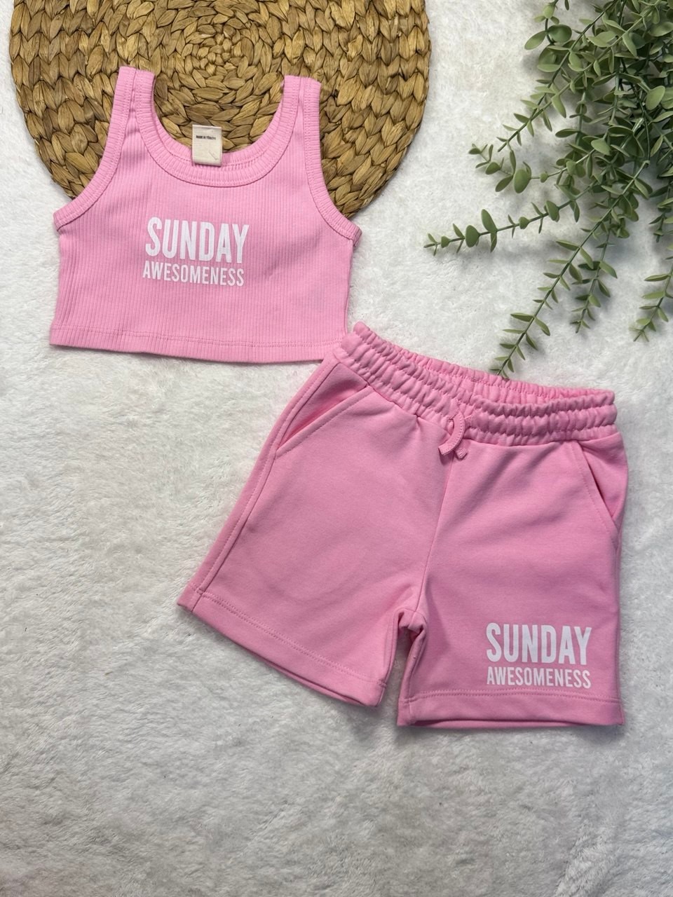 Kız Çocuk Spor Crop Alt Üst Takım