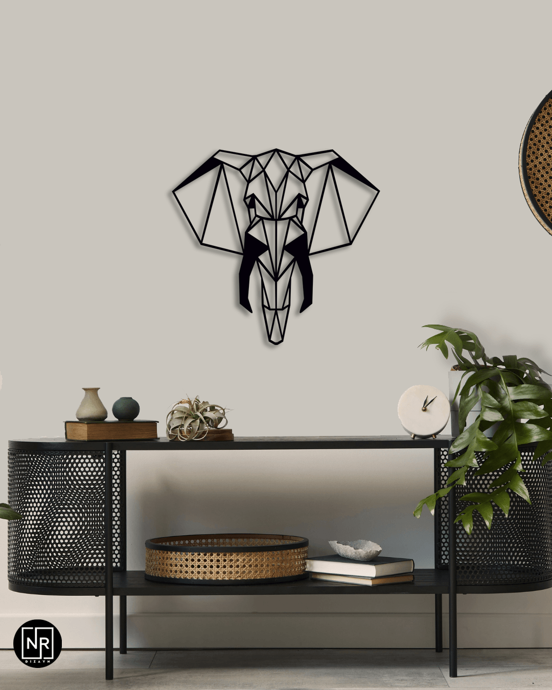 Elephant Themed Metal Design Painting