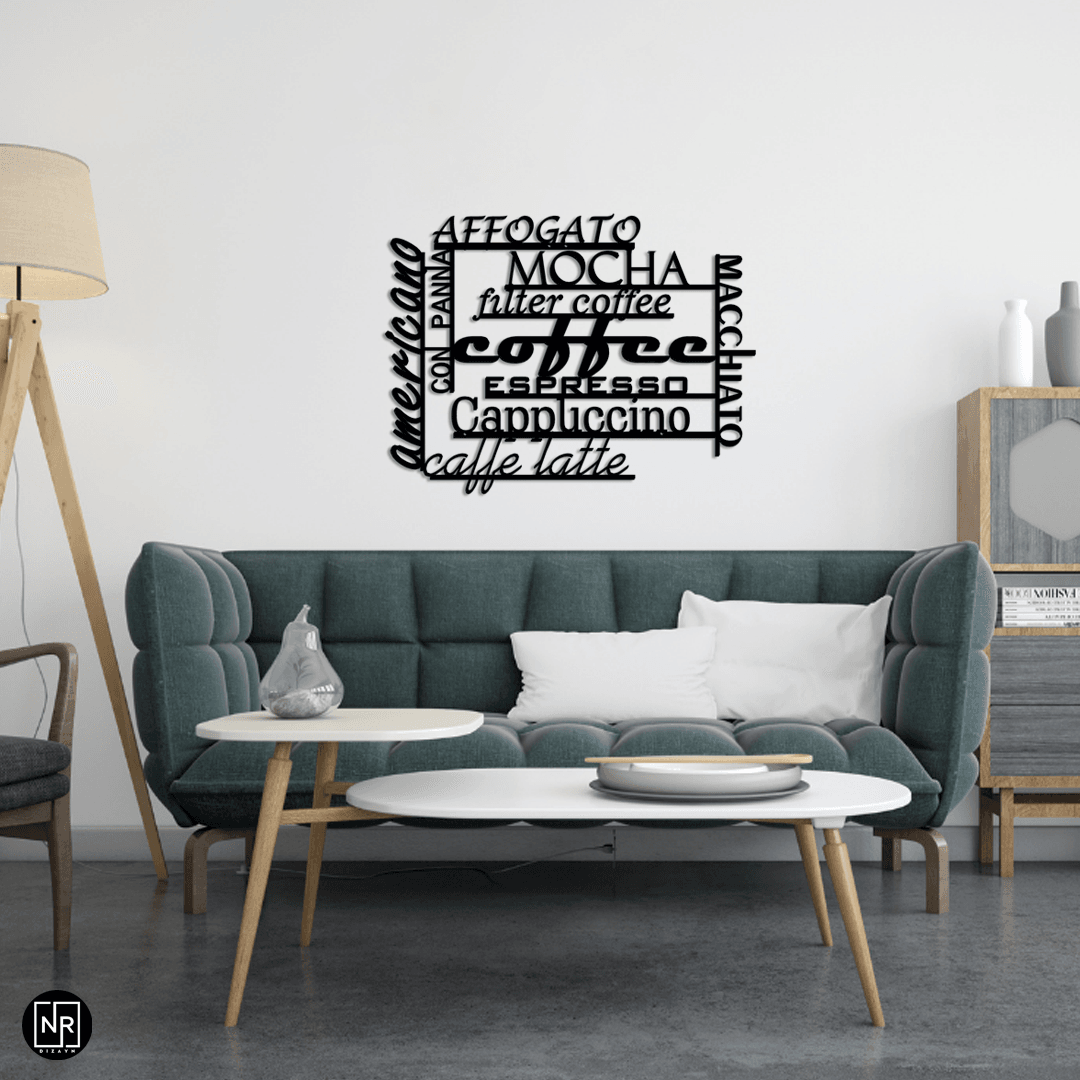 Metallwandschrift "Coffee"