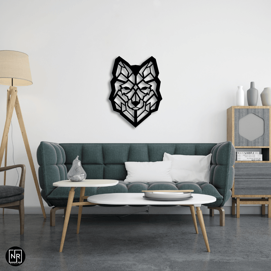  Dekoratives Wolf-Metall-Wandbild