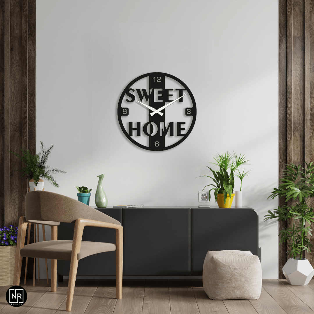 Sweet Home Metal Wall Clock