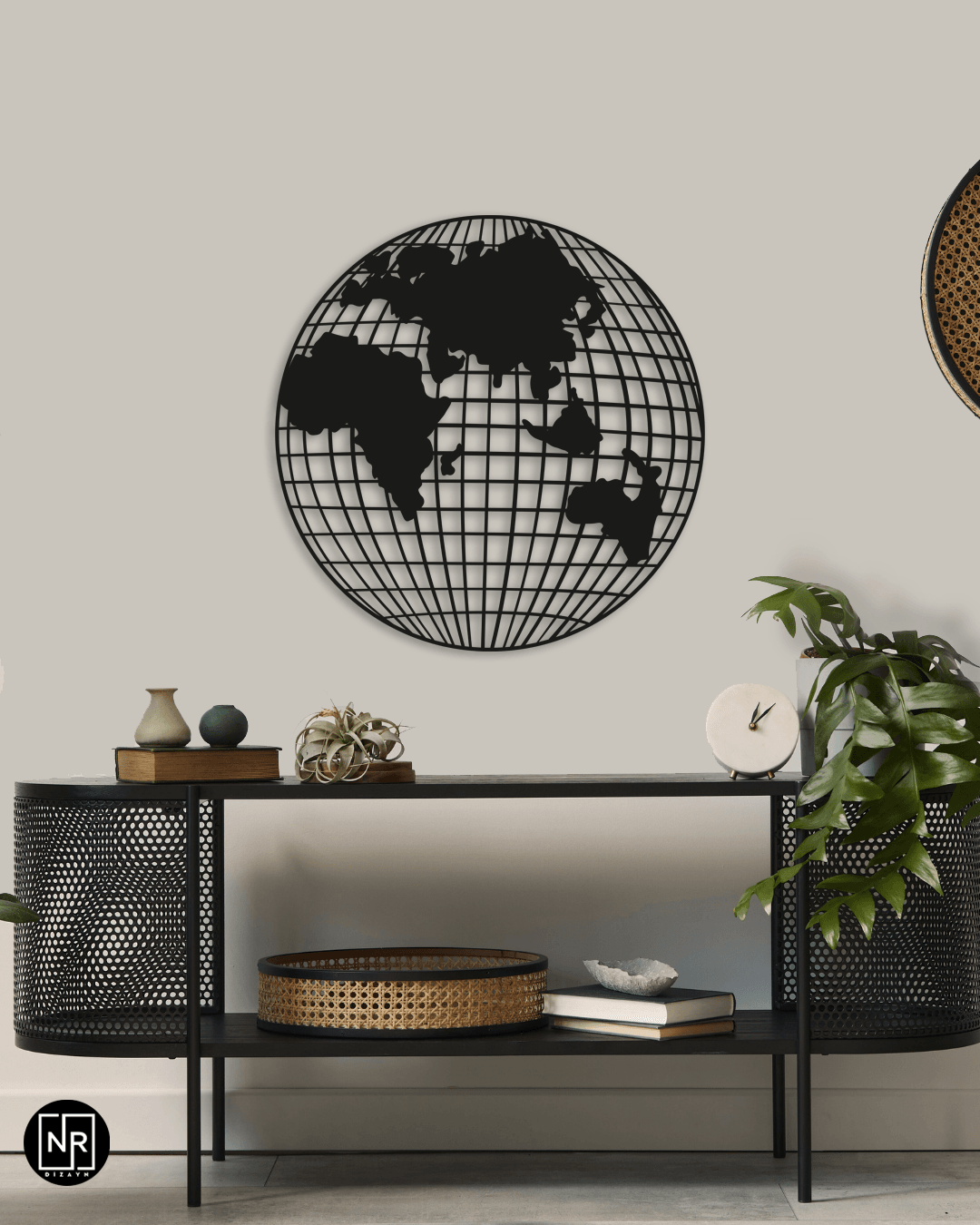 Dekorative Weltkarte Metall Wandbild