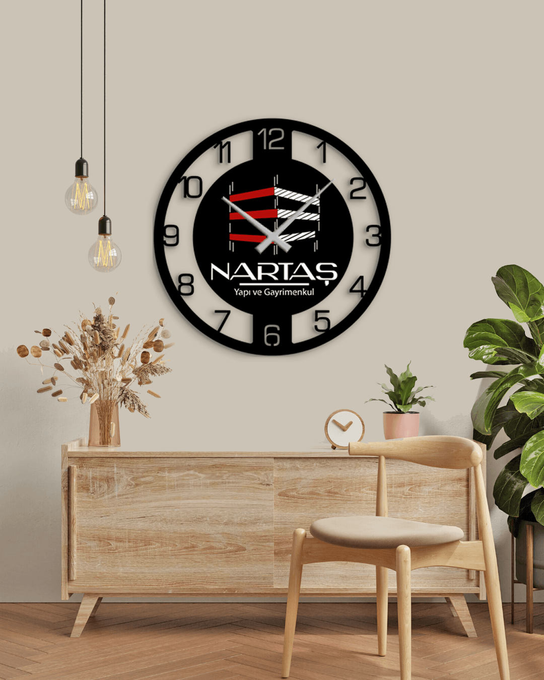 Personalisierte Design-Wanduhr aus Metall