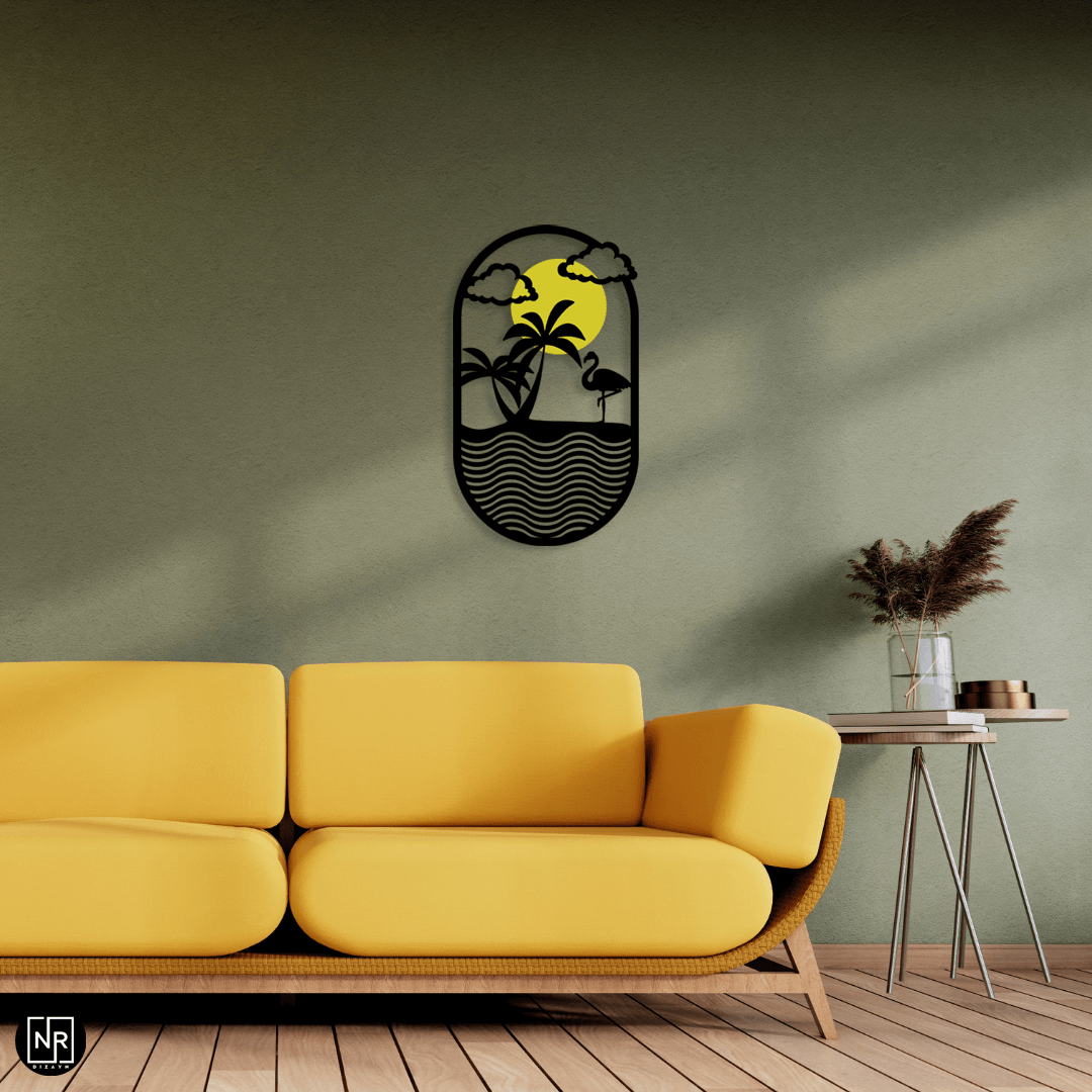 Flamingo Glow Dekoratif Metal Duvar Tablosu image